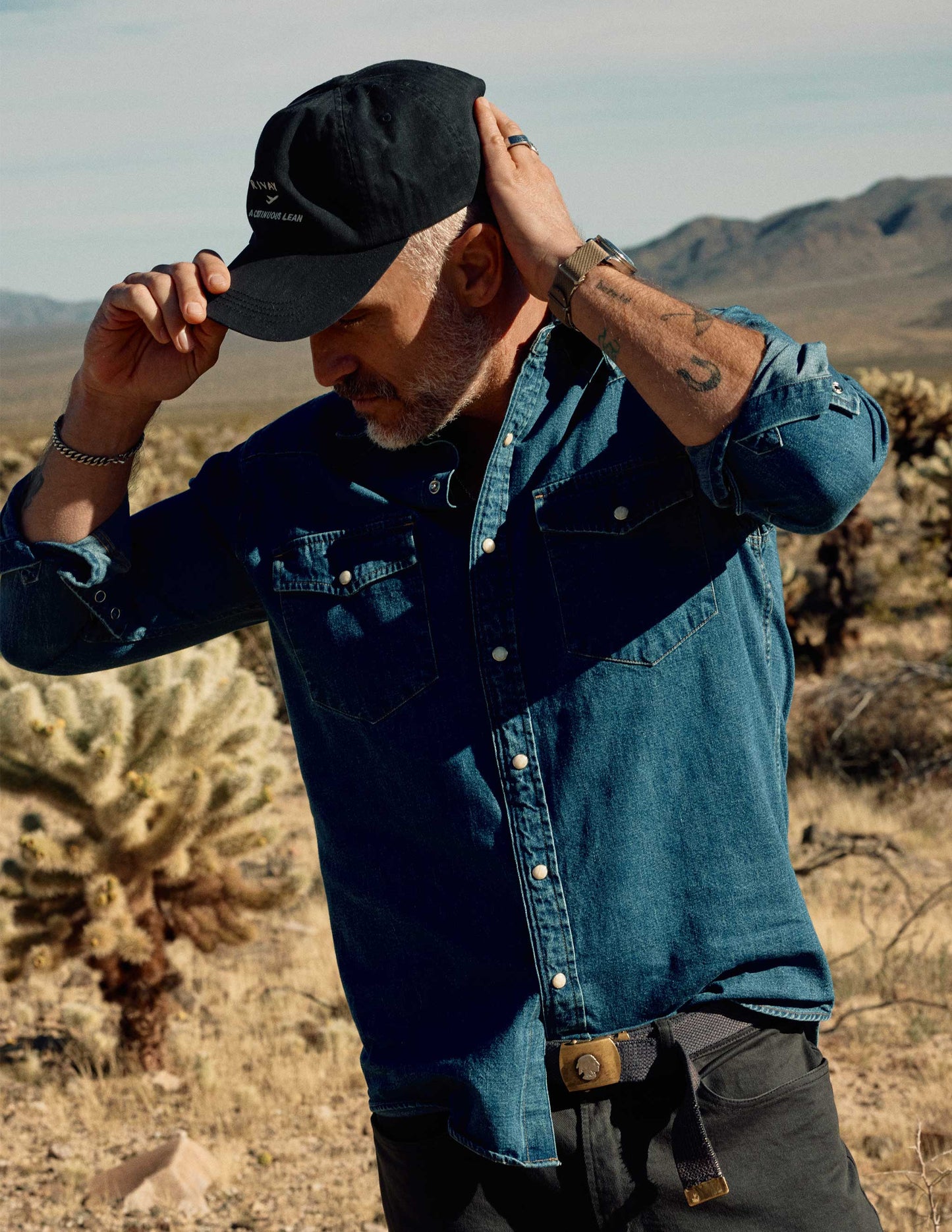 Rivay & A Continuous Lean Hat in Dark Navy