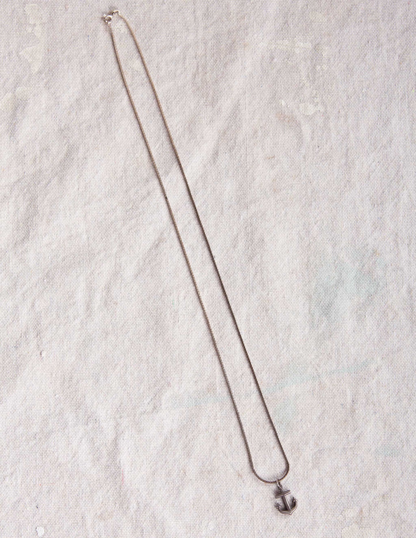 Vintage Sterling Silver Anchor Necklace