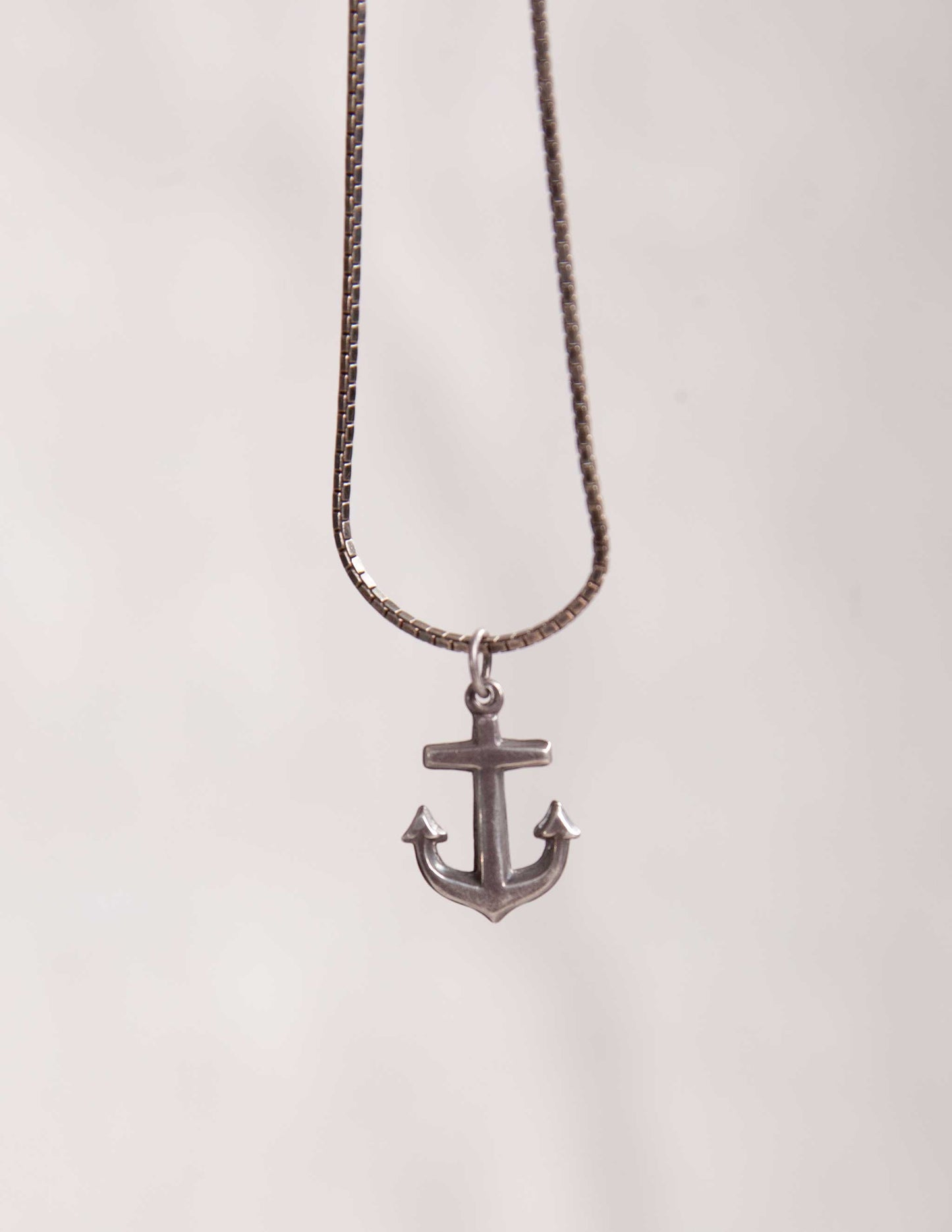 Vintage Sterling Silver Anchor Necklace