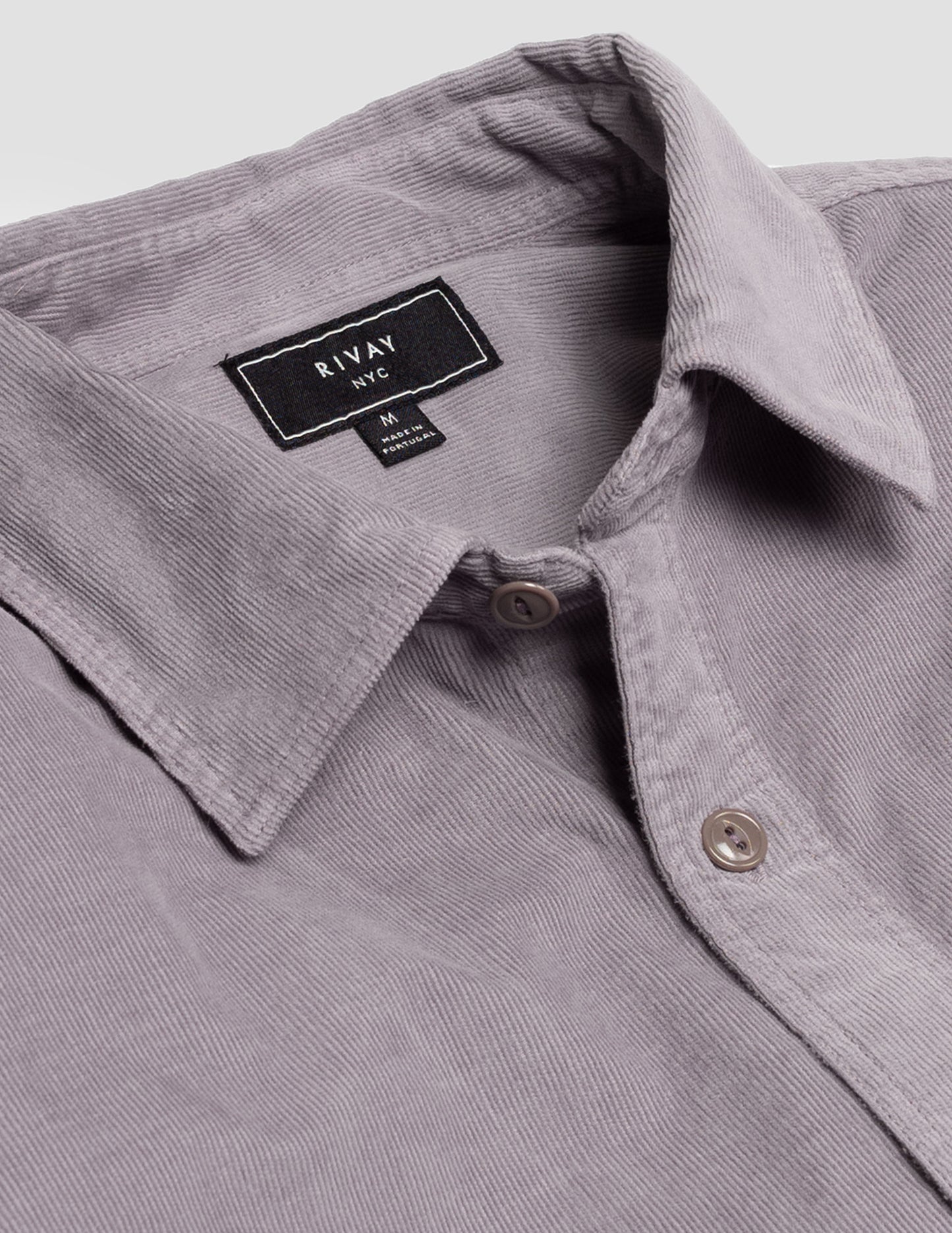 Barnes Corduroy Workshirt in Greyed Violet