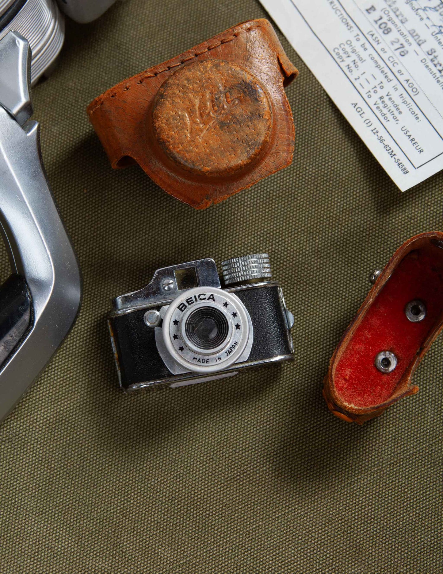 Vintage Beica Miniature Spy Camera with Leather Case – Made in Japan