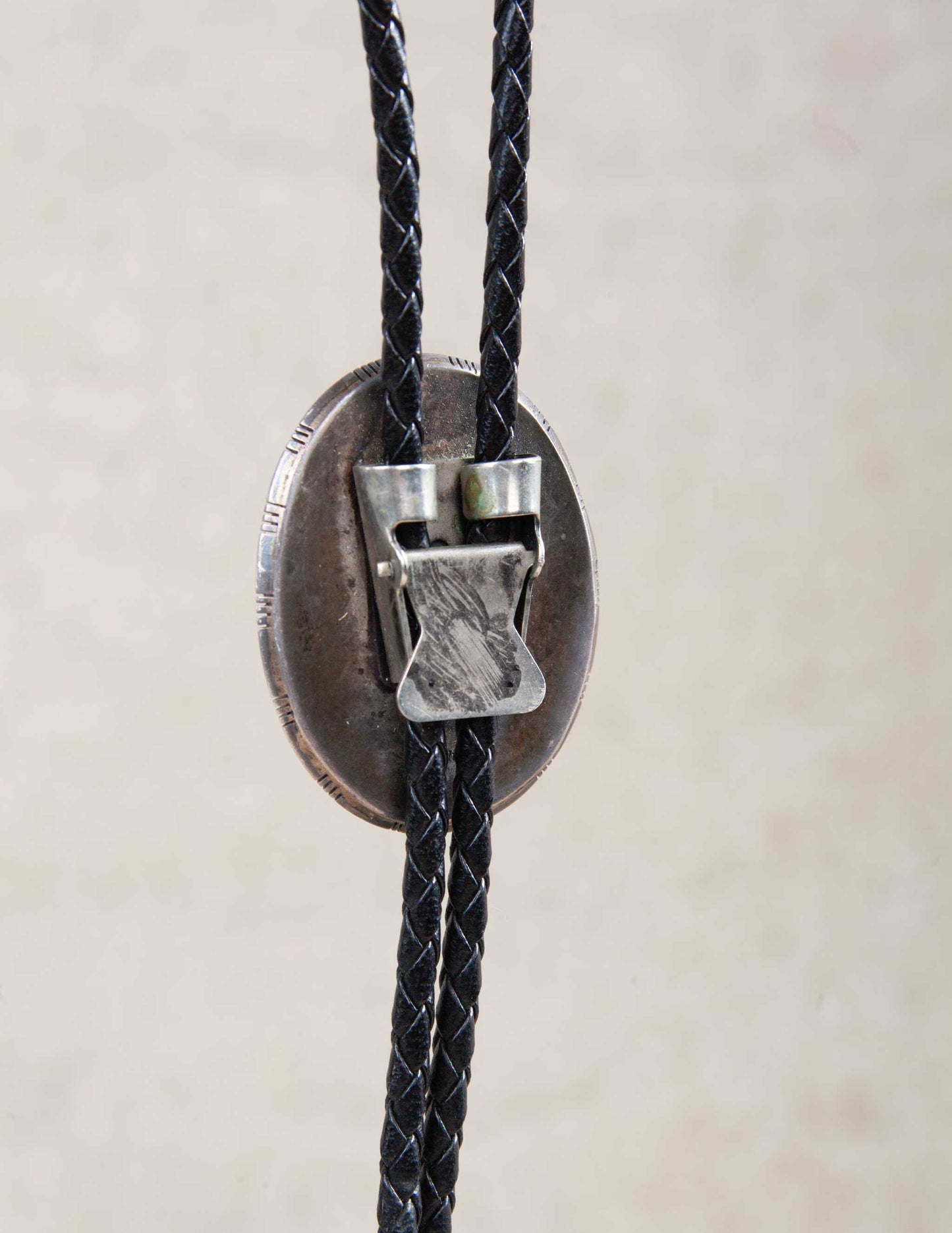 1940s Vintage Sterling & Onyx Bolo Tie
