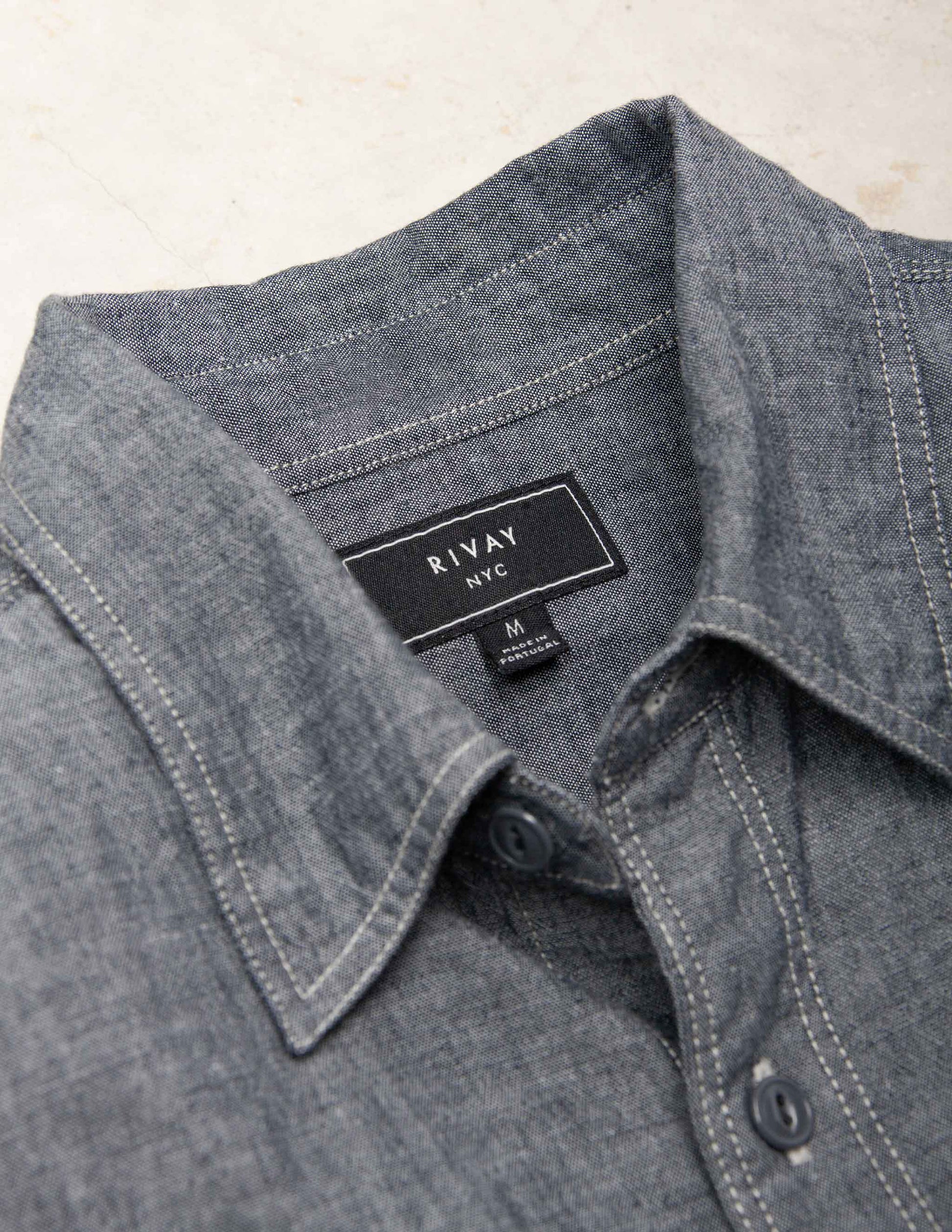 Rivay Butler Selvedge Chambray Workshirt in Graphite