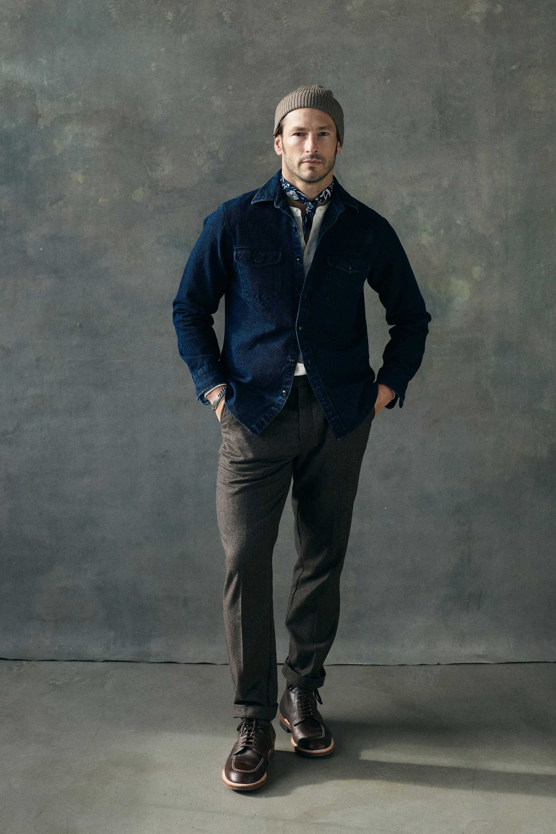 The Rivay Edwards Wool Trouser in Saddle Brown