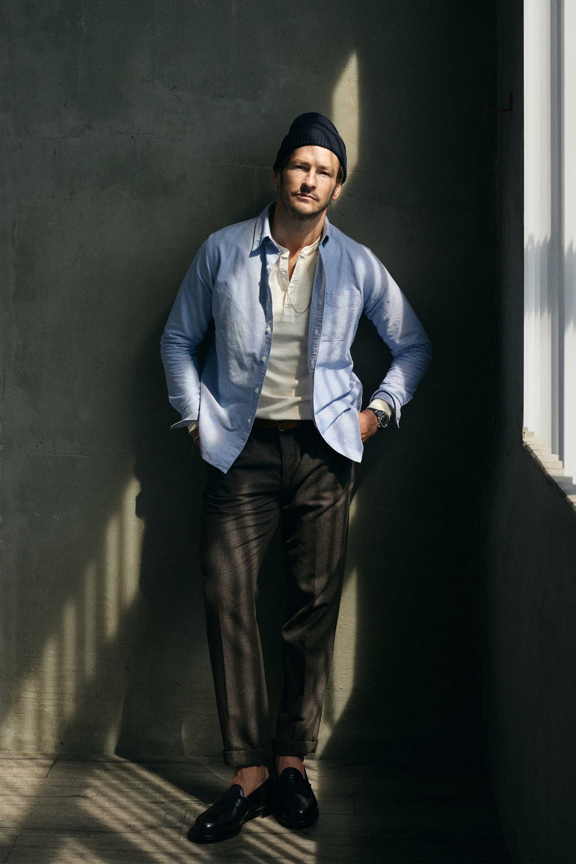 The Rivay Edwards Wool Trouser in Saddle Brown