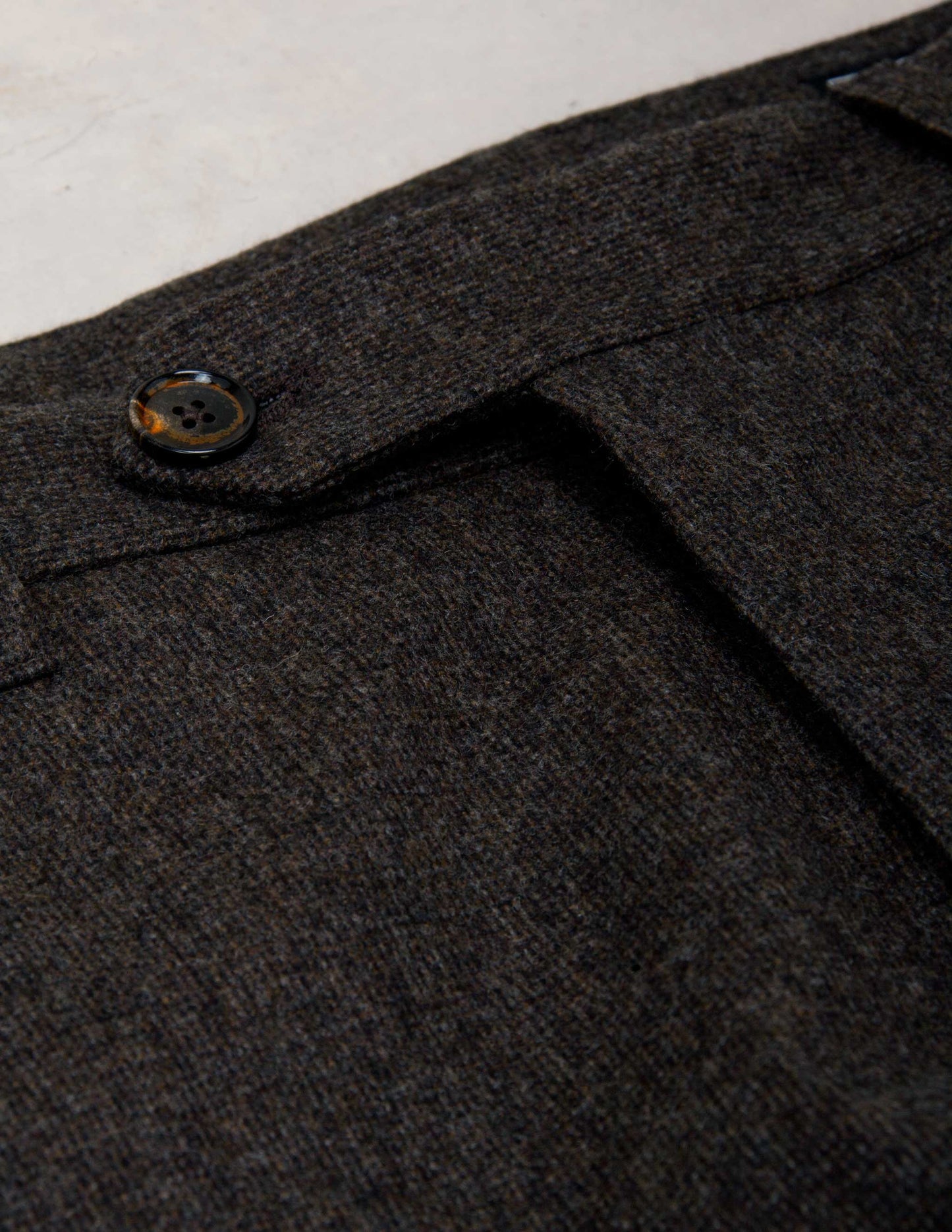 The Rivay Edwards Wool Trouser in Saddle Brown