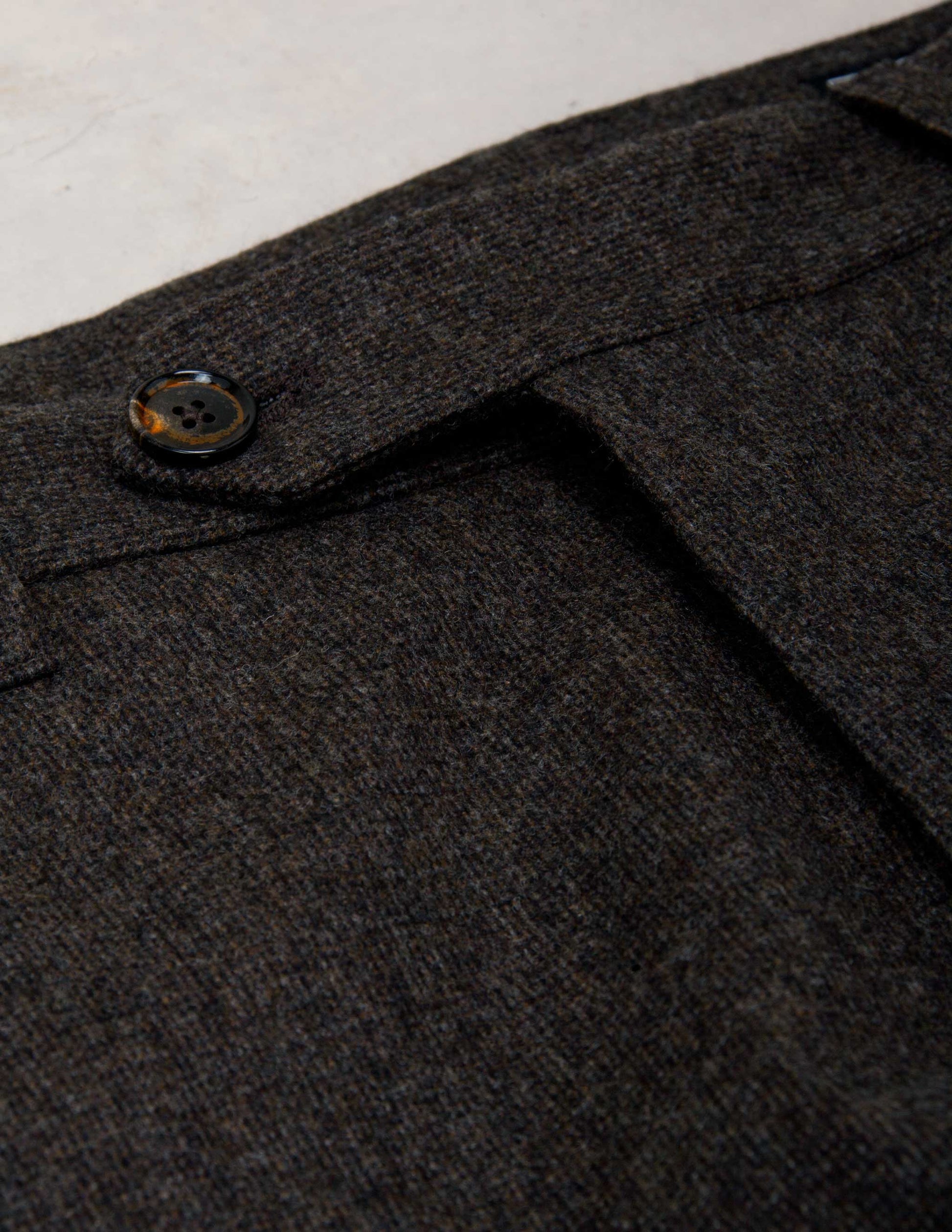 The Rivay Edwards Wool Trouser in Saddle Brown