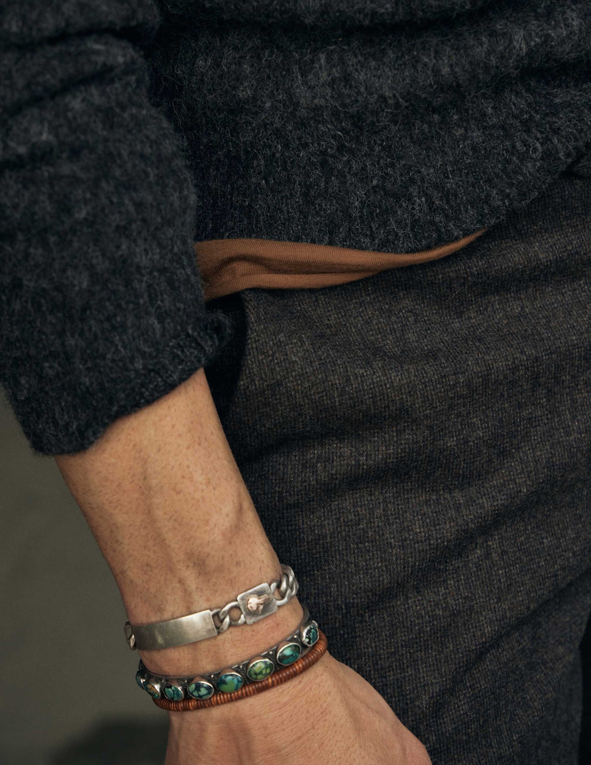 The Rivay Edwards Wool Trouser in Saddle Brown