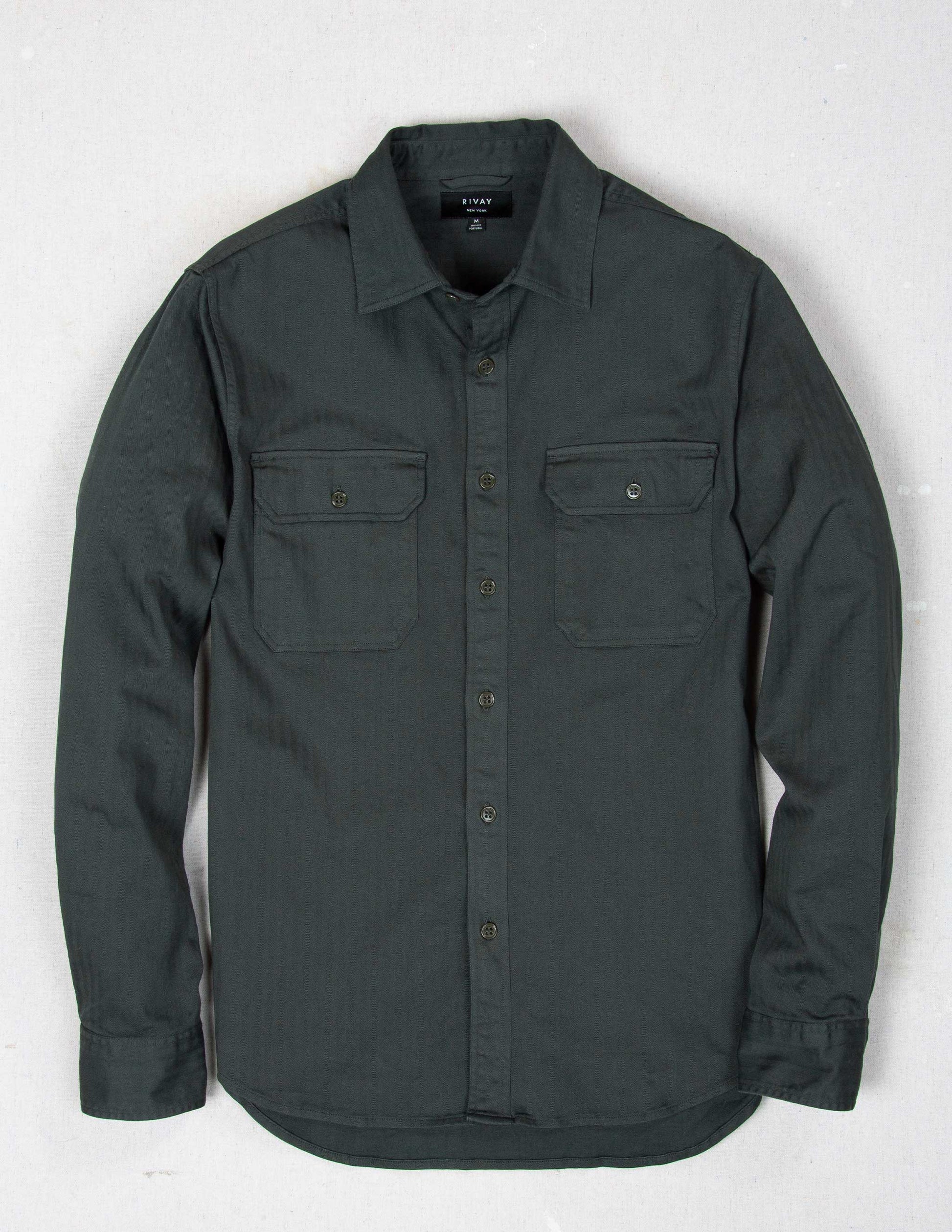 Enfield Officer's Shirt in Faded Black