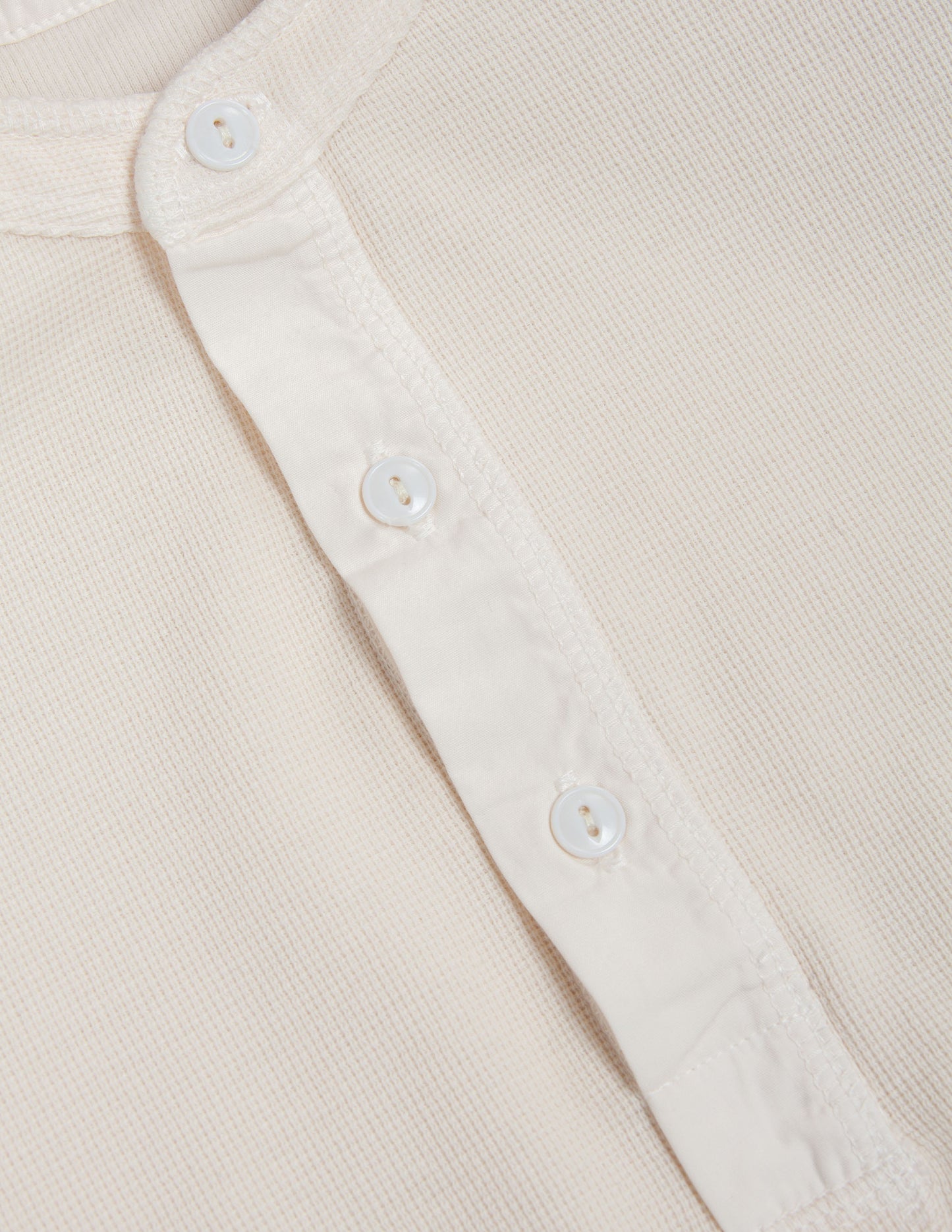 Gibson Waffle Henley in Antique White