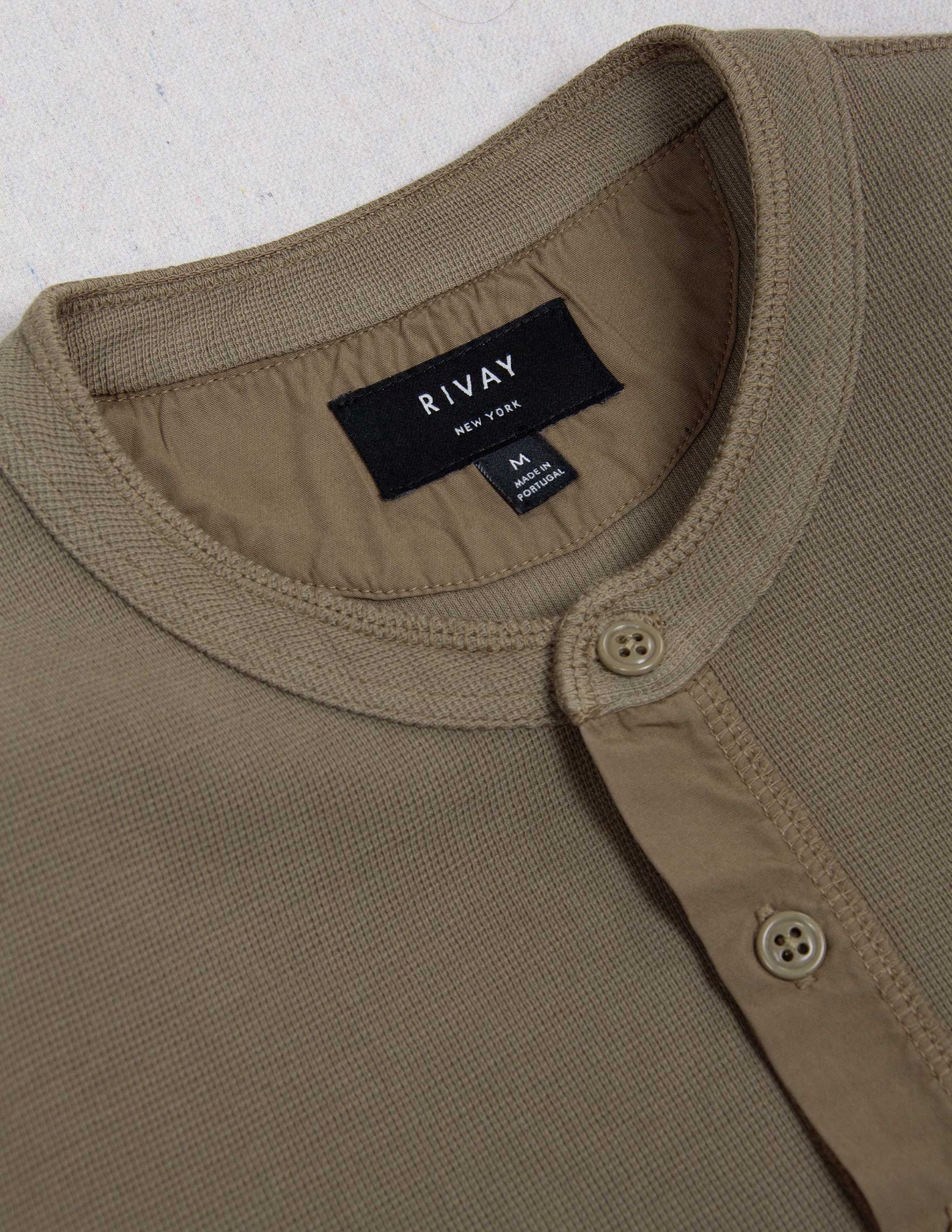 Gibson Waffle Henley in Tent Tan
