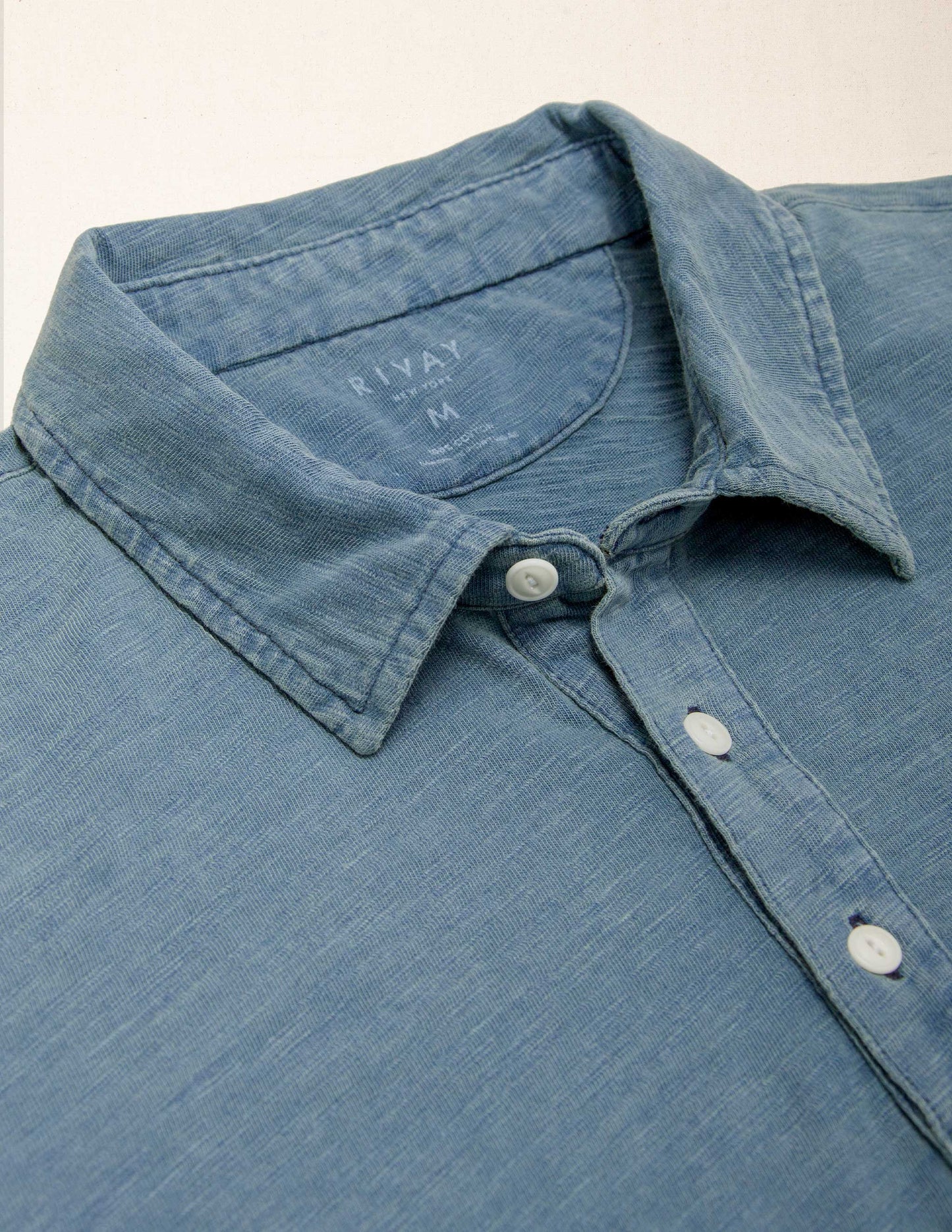 Indigo Slub Jersey Polo in Bleach Wash