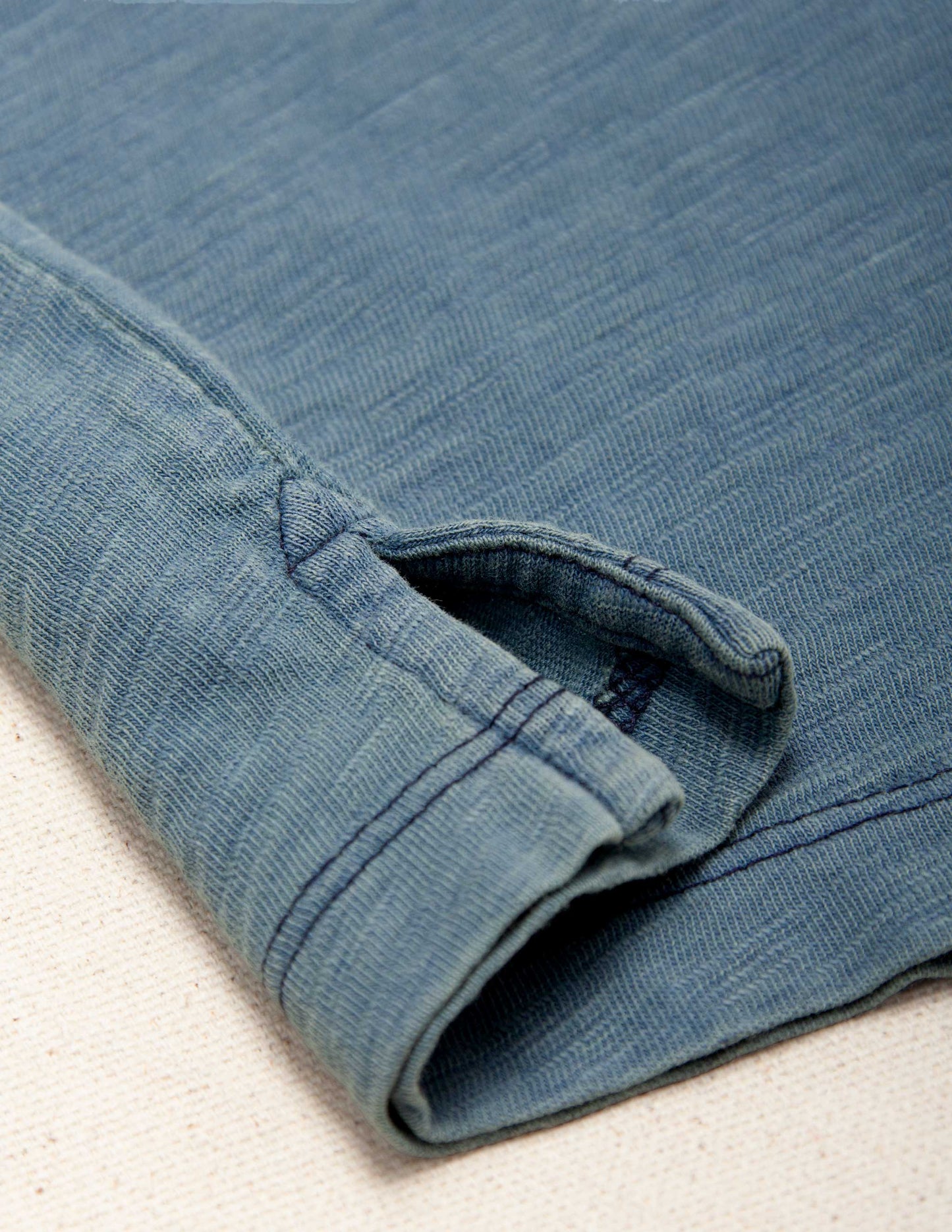 Indigo Slub Jersey Polo in Bleach Wash