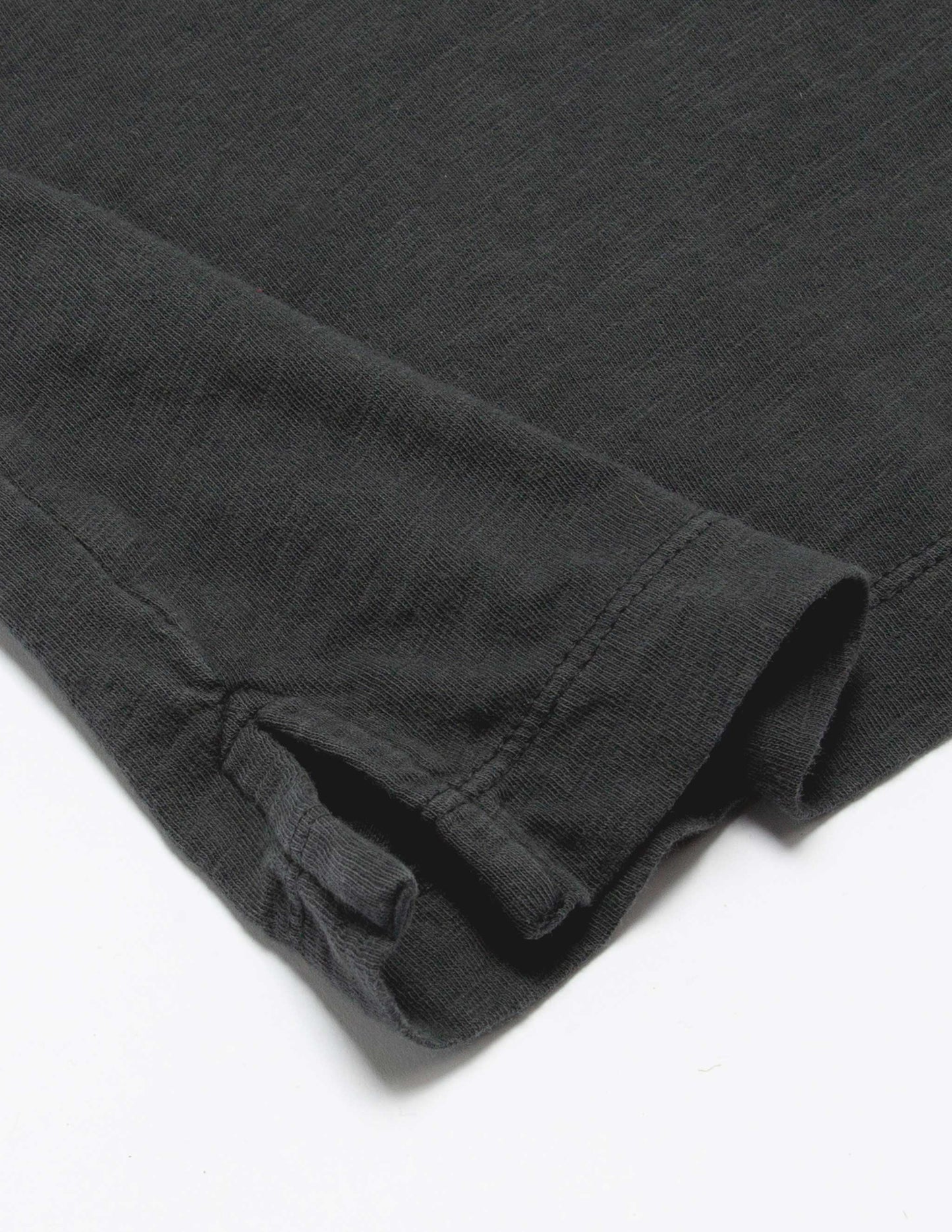 Rivay Garment Dyed Slub Jersey Polo in Faded Black