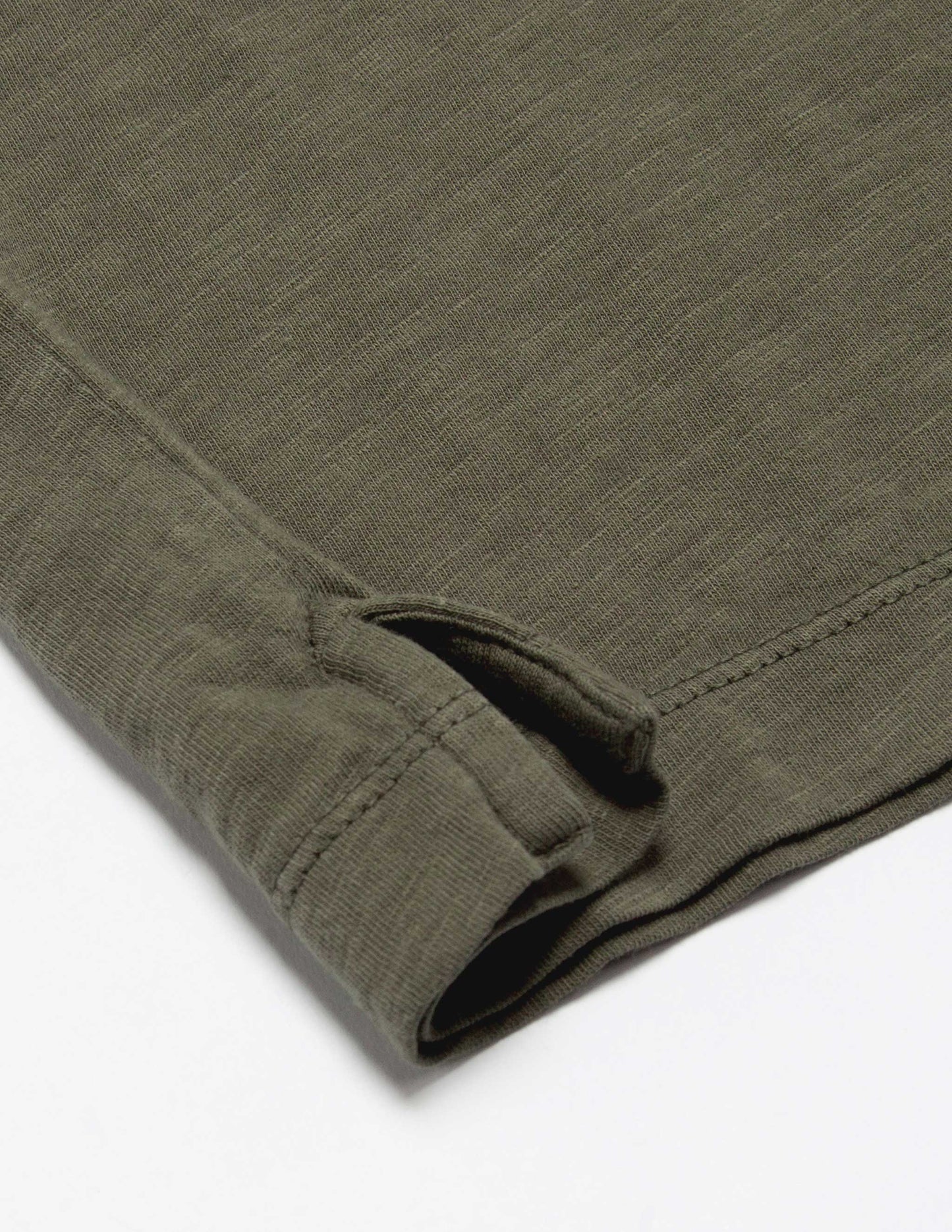 Rivay Garment Dyed Slub Jersey Polo in Olive