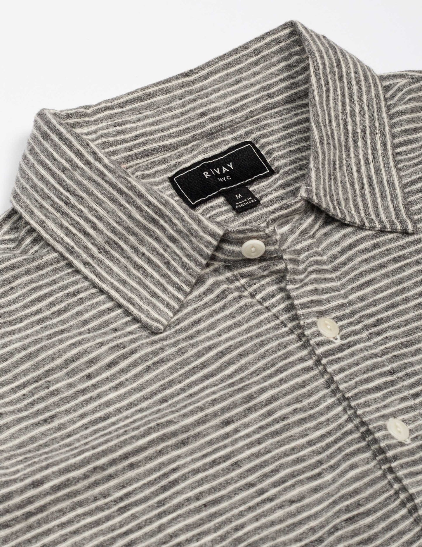 Short Sleeve Jersey Polo in Grey Marl Stripe