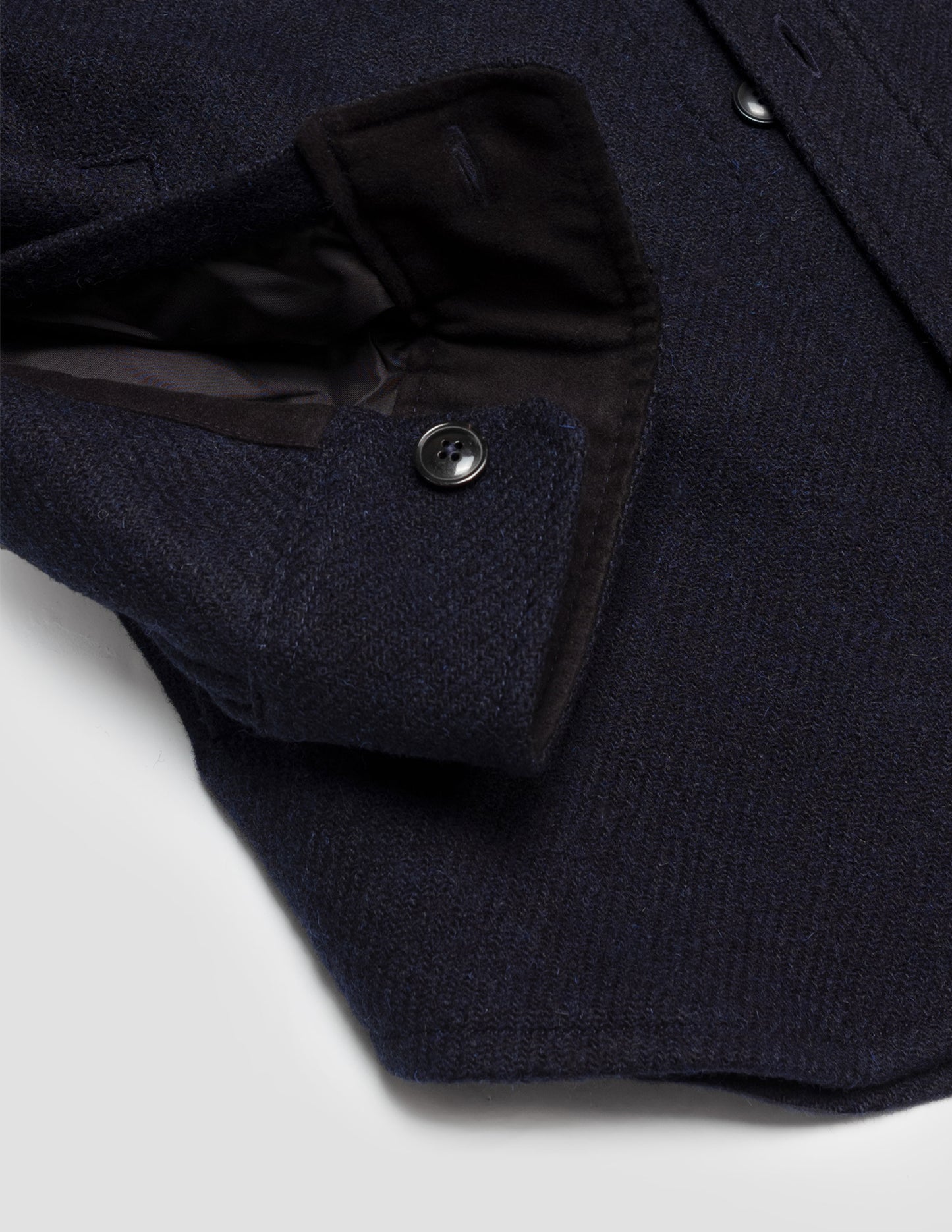 Rivay Harris Tweed Wool CPO Shirt Jacket in Navy