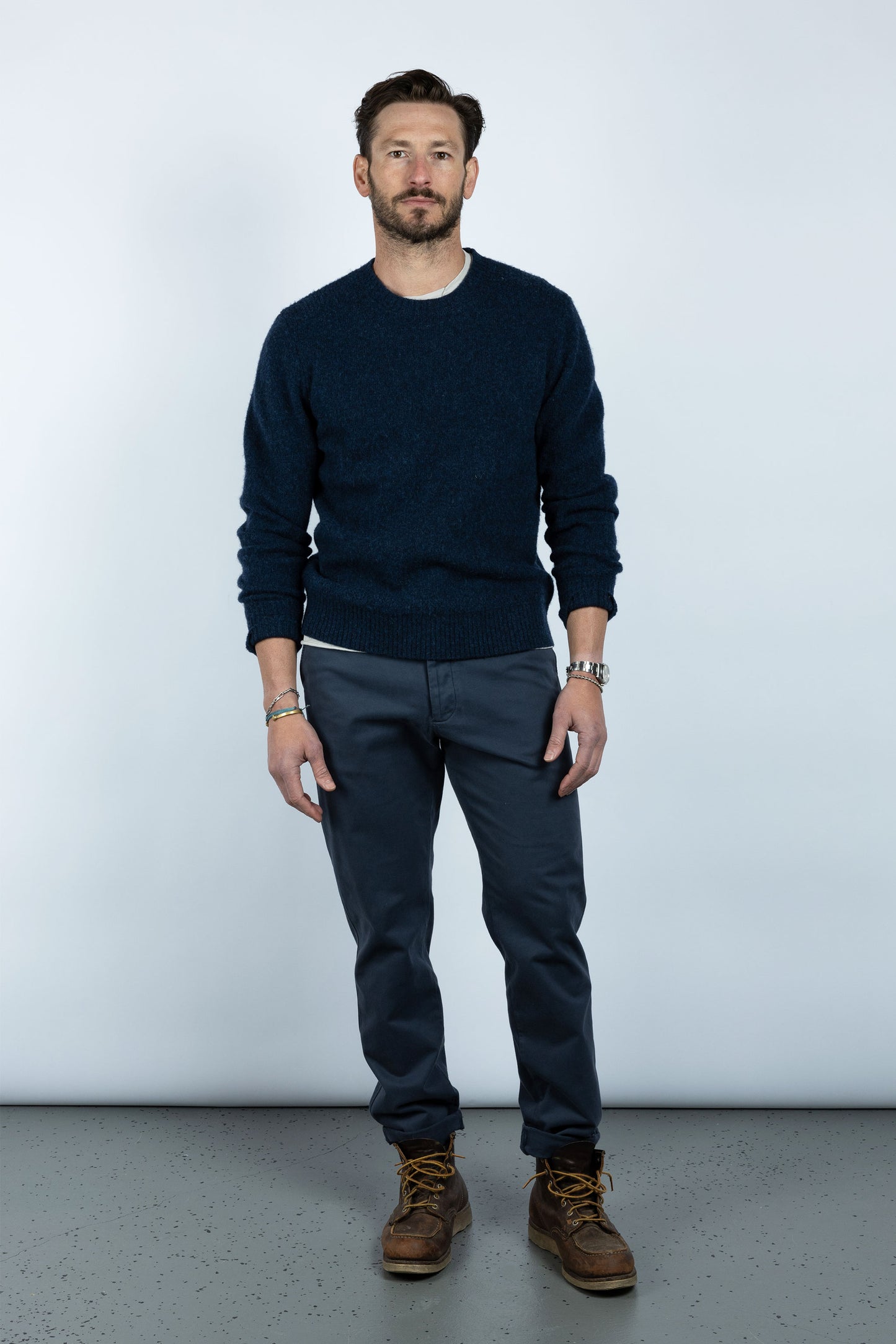 Rivay Highlands Shetland Sweater Admiral Blue