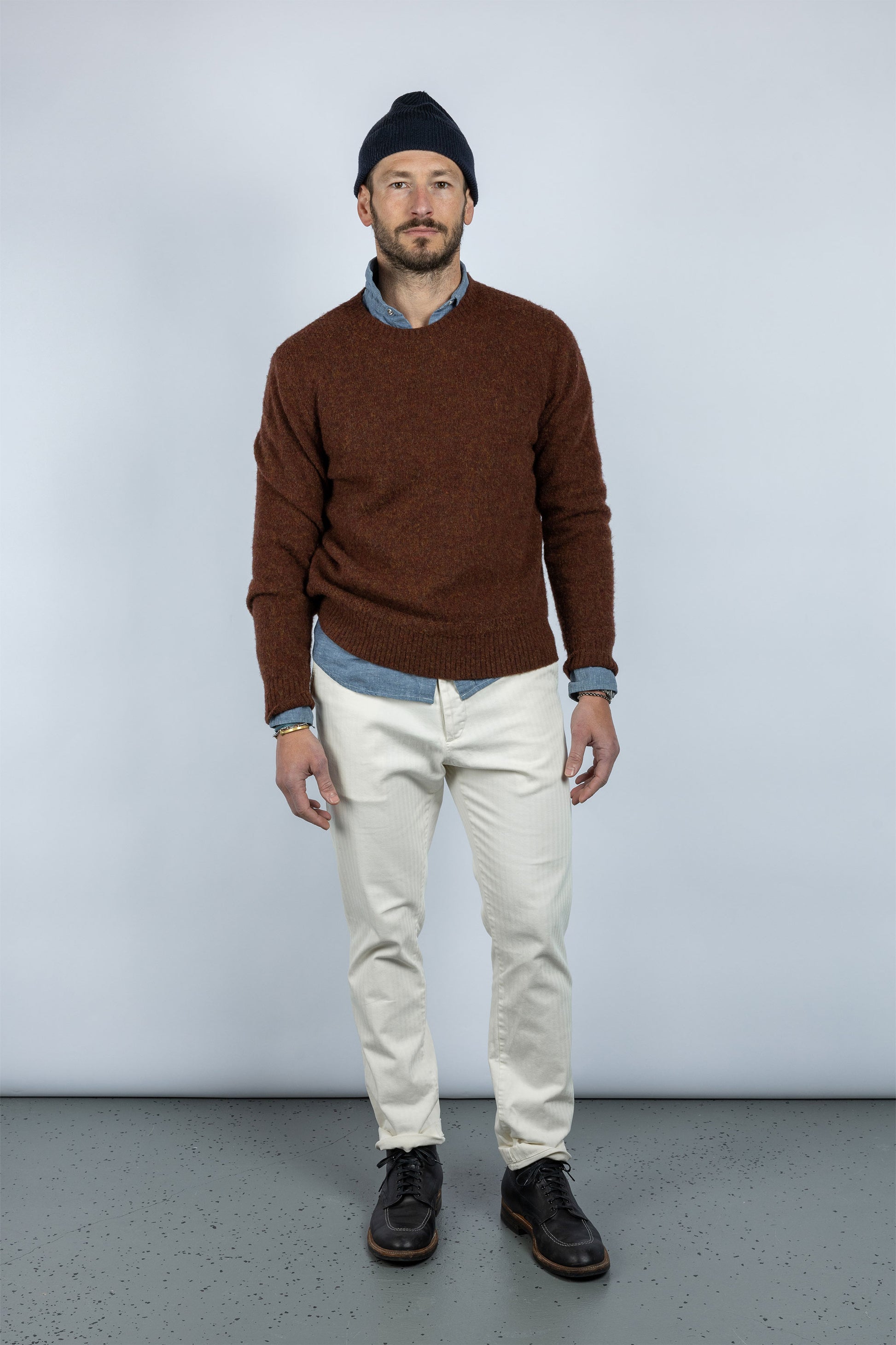 Rivay HIghlands Shetland Sweater Rust