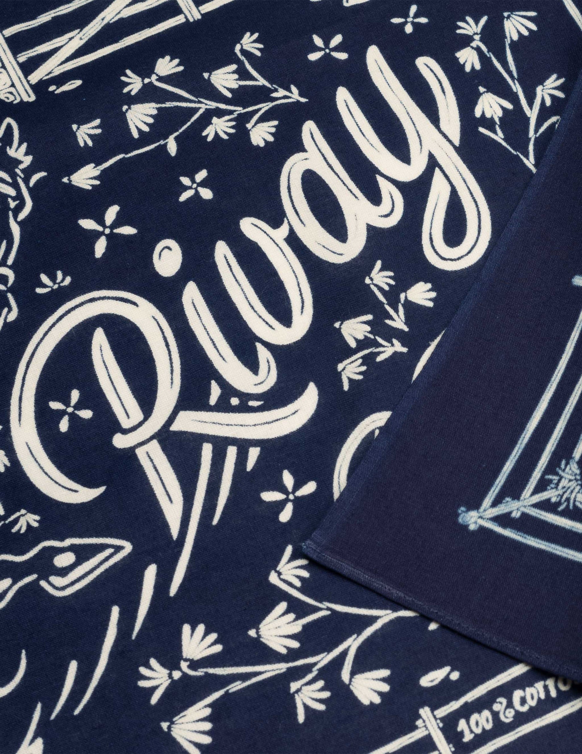 Rivay Indigo Discharge Selvedge Bandana
