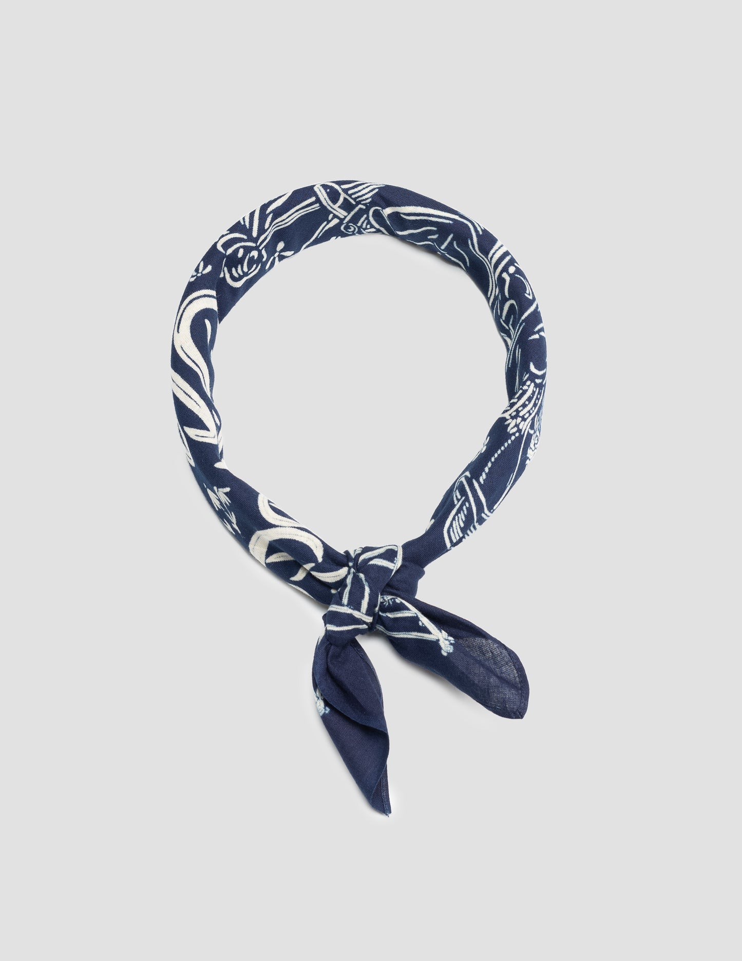 Rivay Indigo Discharge Selvedge Bandana