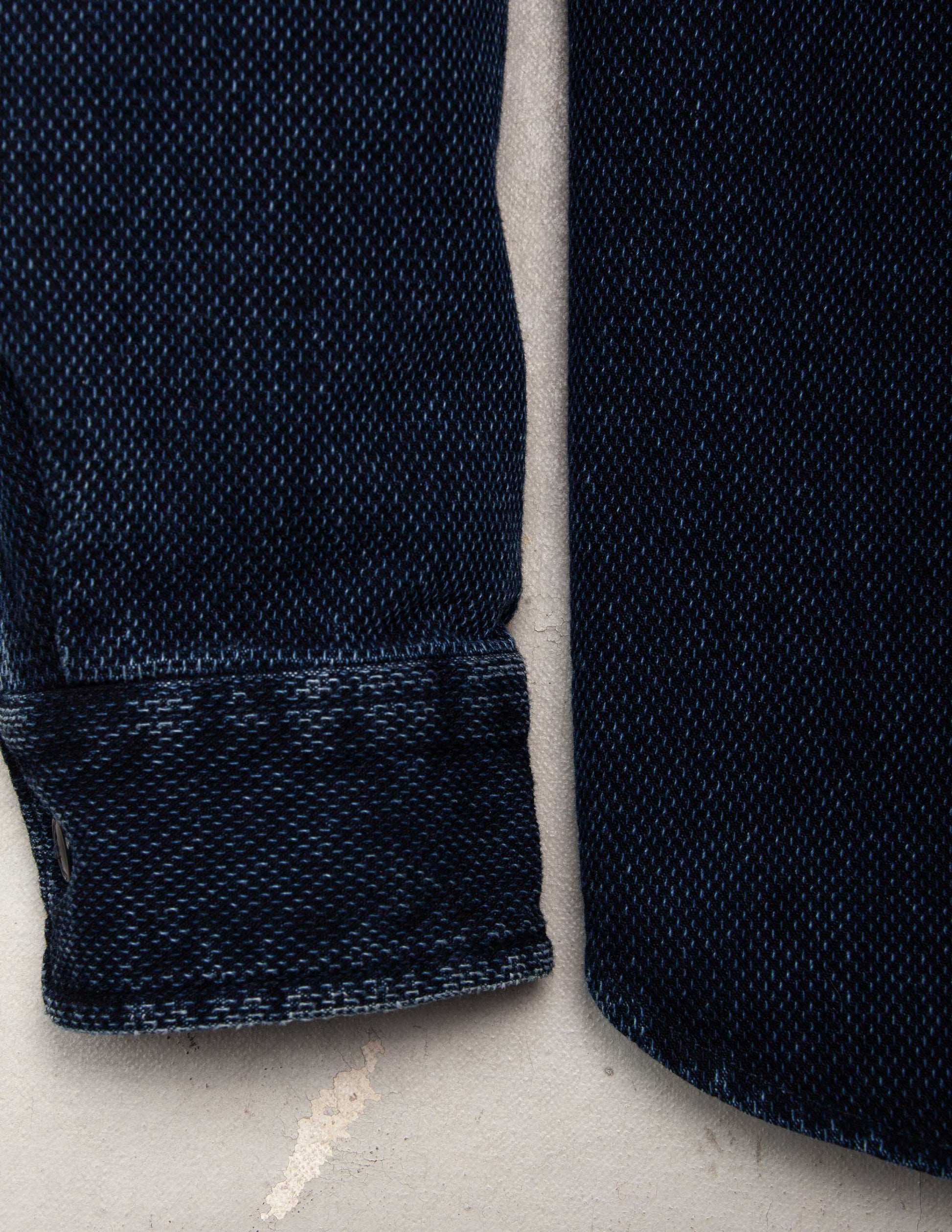 Rivay Judd Indigo Dobby Overshirt in Dark Indigo