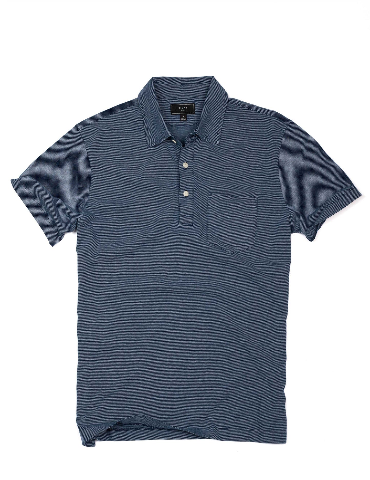 Rivay Indigo Stripe Jersey Polo