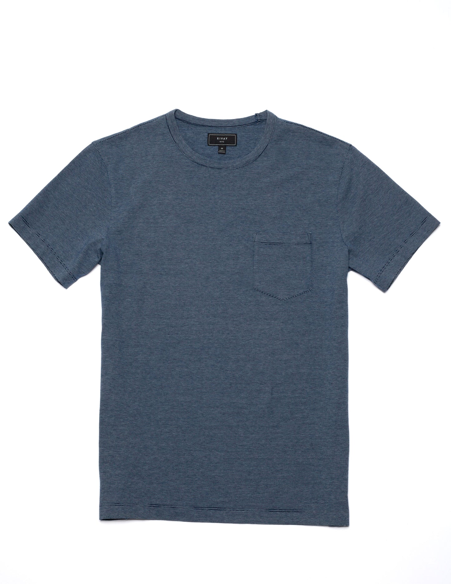 Rivay Indigo Stripe Pocket Tee