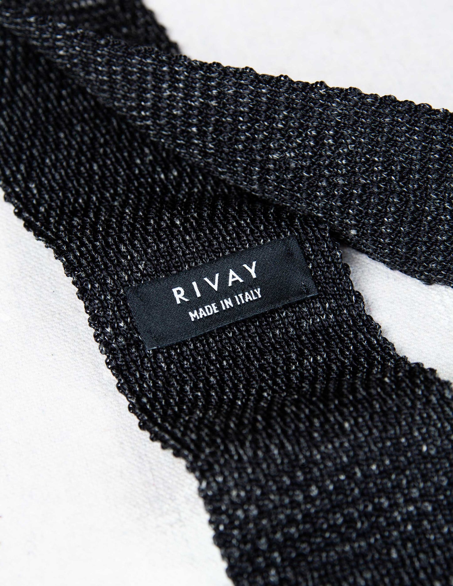 Italian Silk Linen Knit Tie in Charcoal
