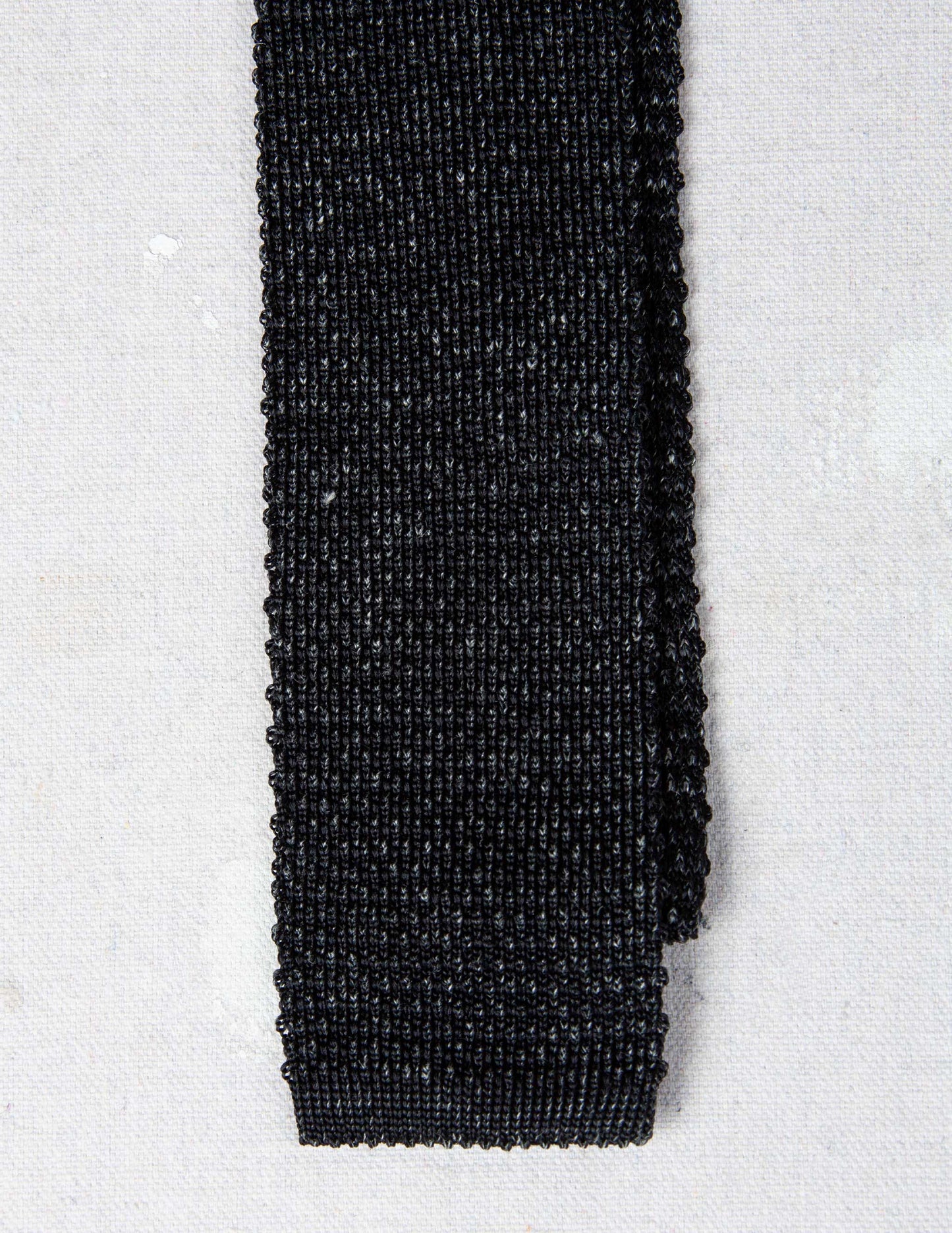 Italian Silk Linen Knit Tie in Charcoal