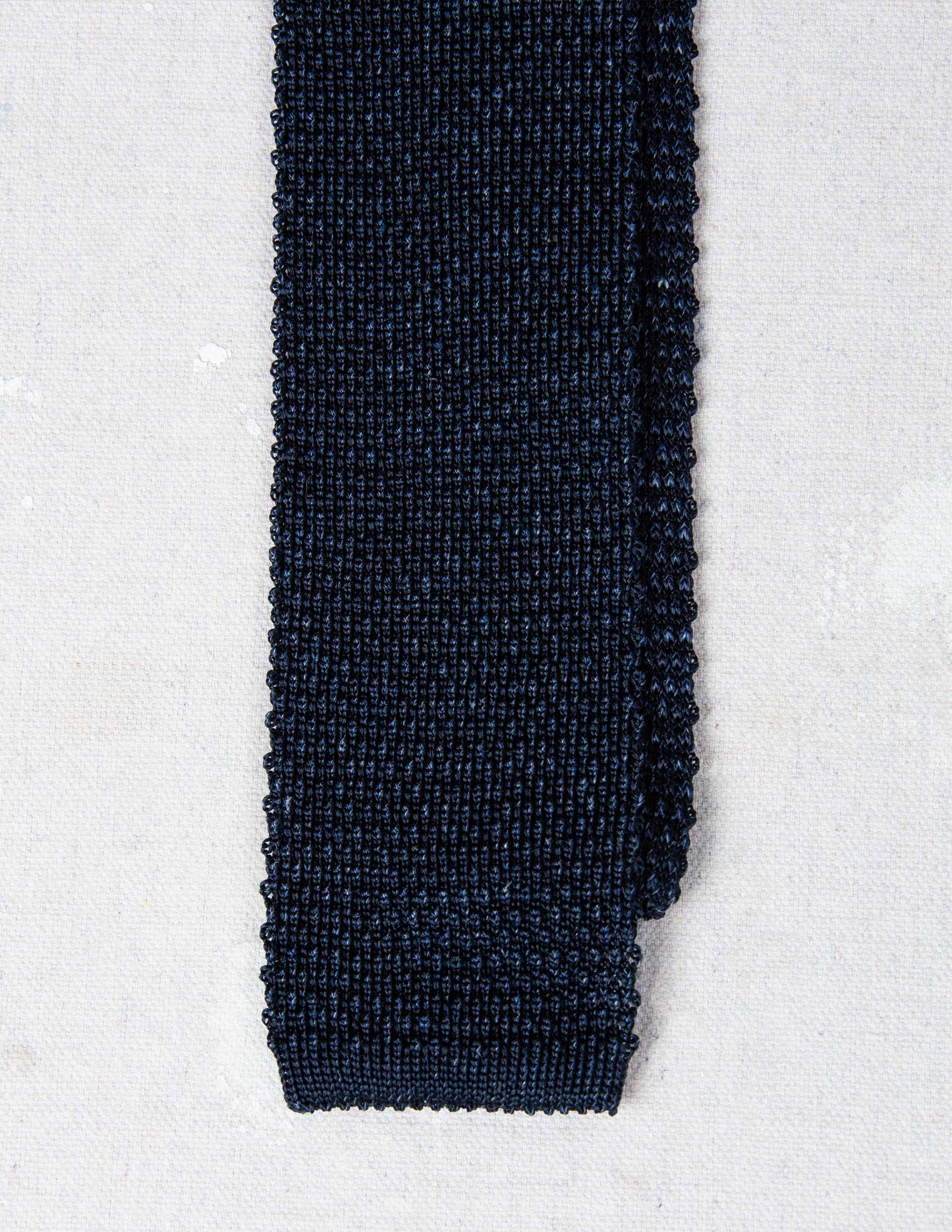 Italian Silk Linen Knit Tie in Denim