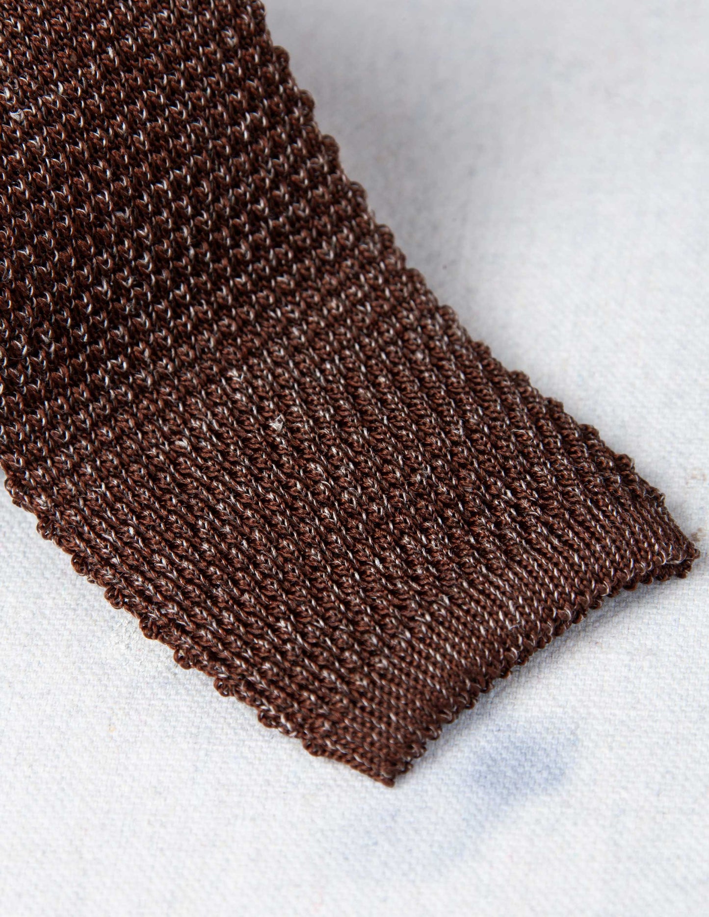 Italian Silk Linen Knit Tie in Driftwood