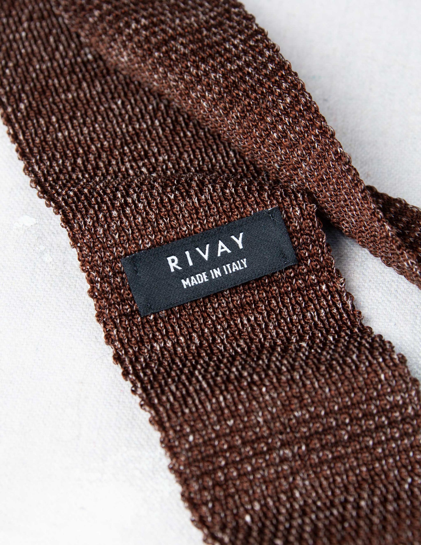 Italian Silk Linen Knit Tie in Driftwood