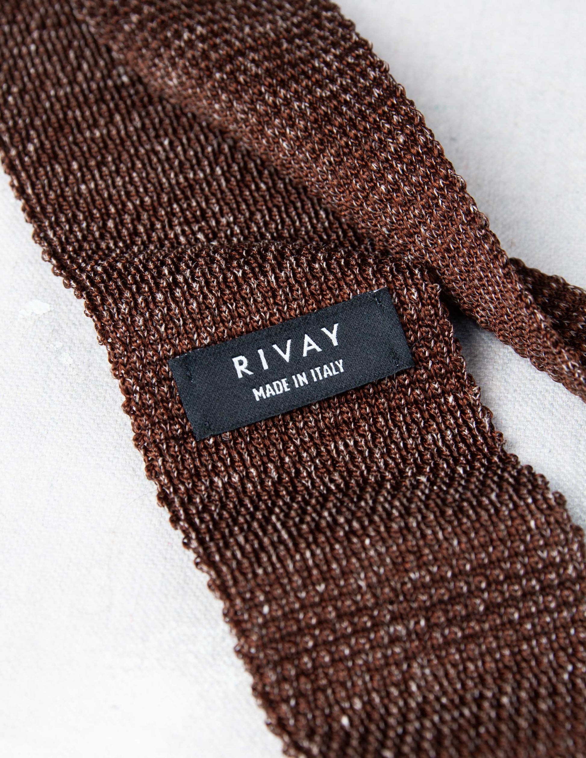 Italian Silk Linen Knit Tie in Driftwood
