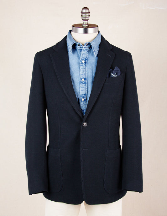 Italian Tour Knit Sport Coat in Navy