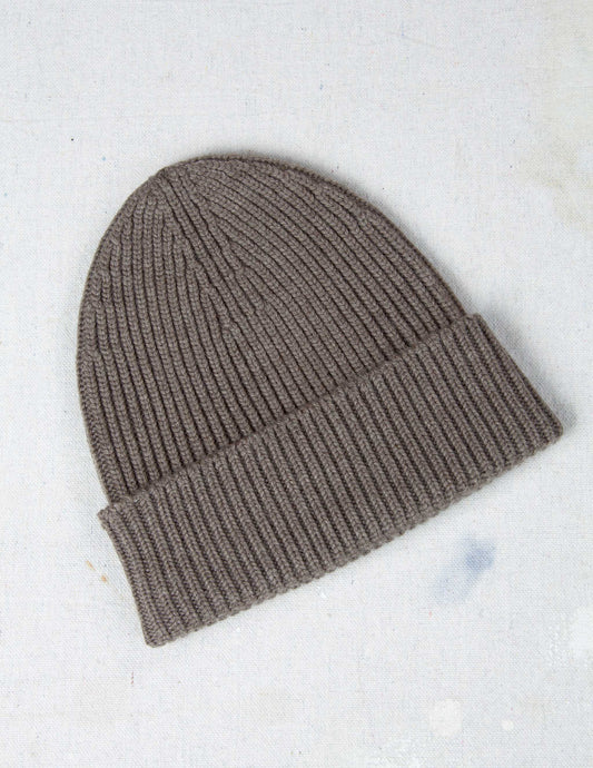 Italian Merino Wool Watch Cap in Driftwood