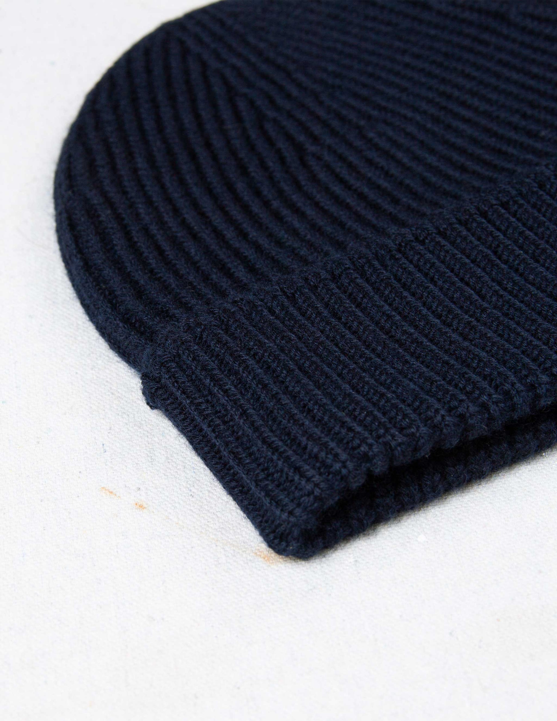 Italian Merino Wool Watch Cap in Navy