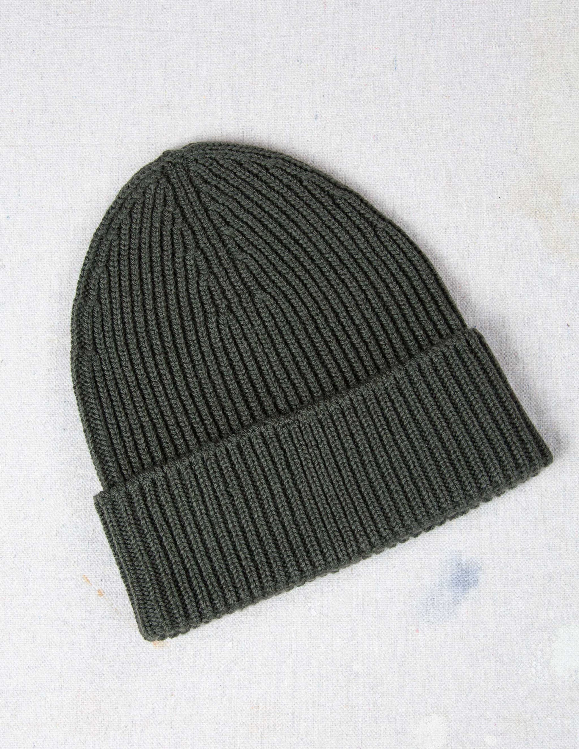Italian Merino Wool Watch Cap in Olive
