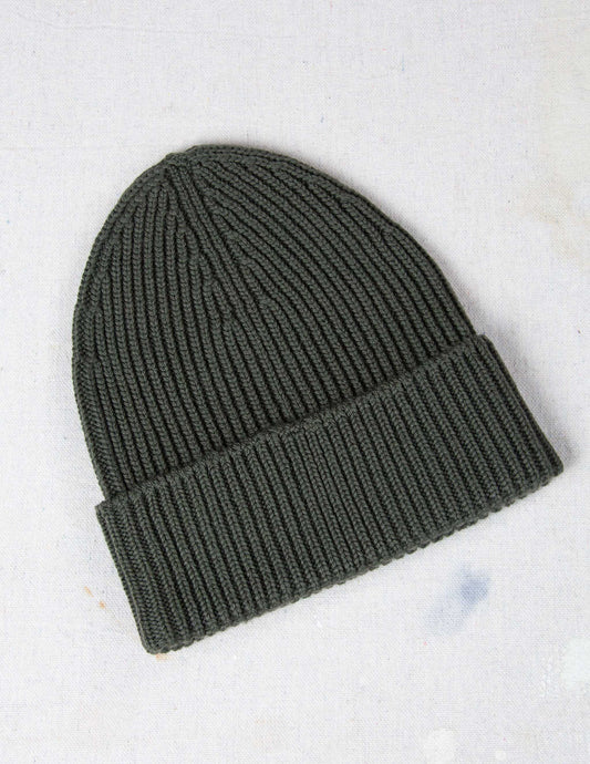 Italian Merino Wool Watch Cap in Olive