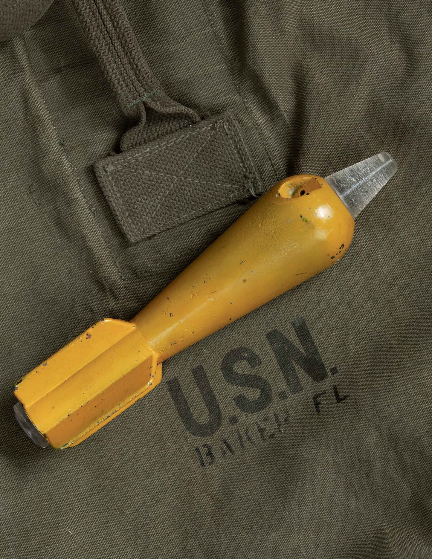Vintage Military Desk Objet – Yellow Practice Bomb