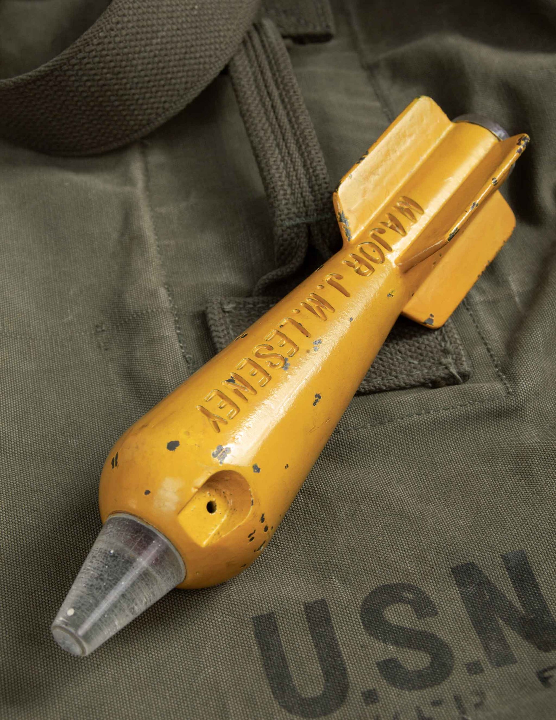 Vintage Military Desk Objet – Yellow Practice Bomb