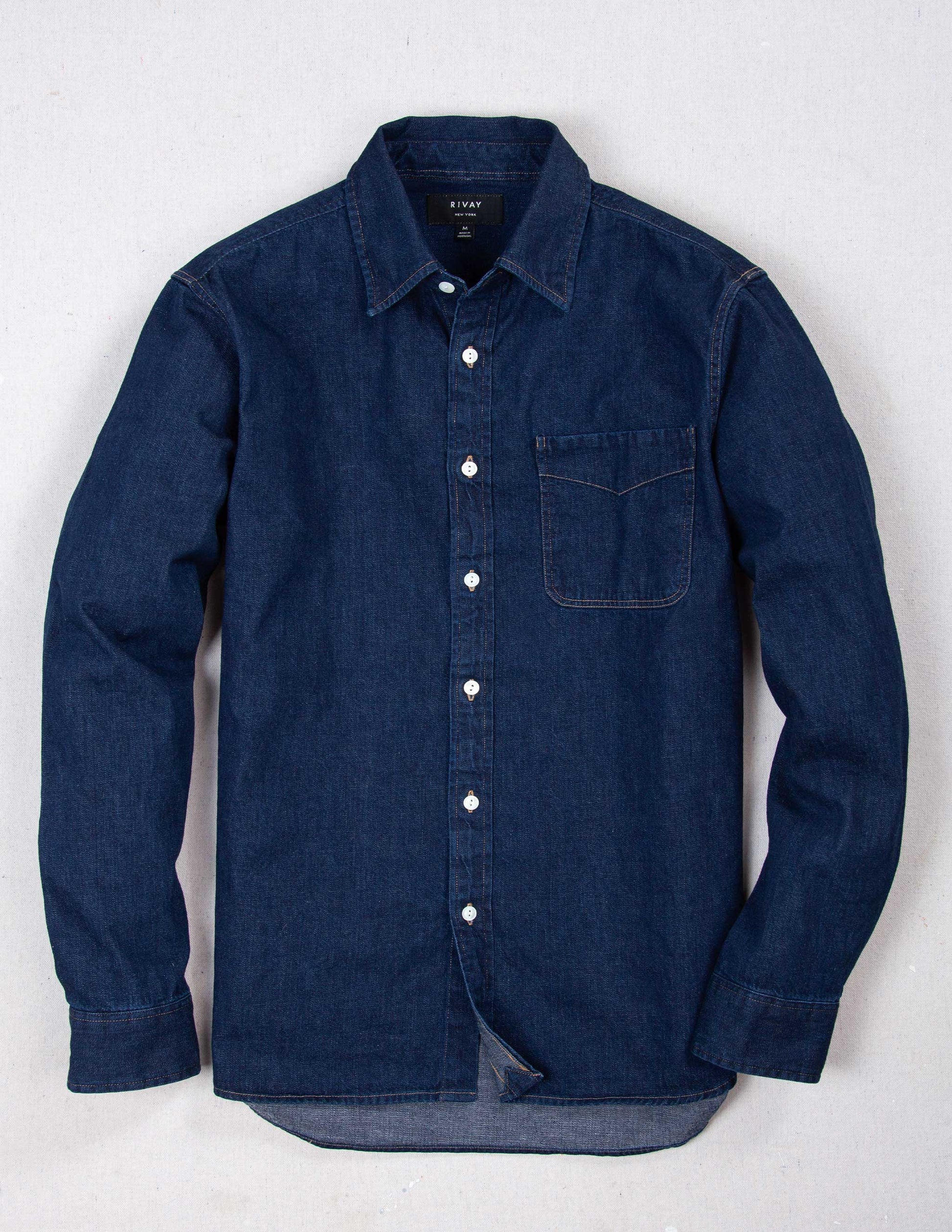 Rivay Otis Denim Shirt in Dark Wash