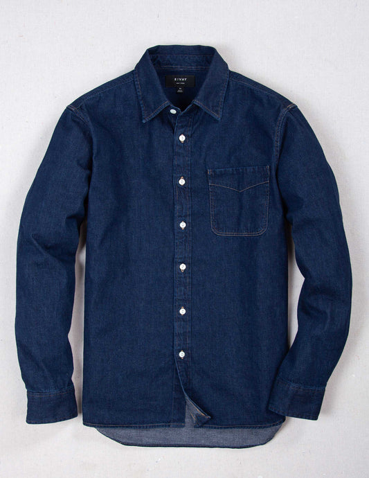 Rivay Otis Denim Shirt in Dark Wash