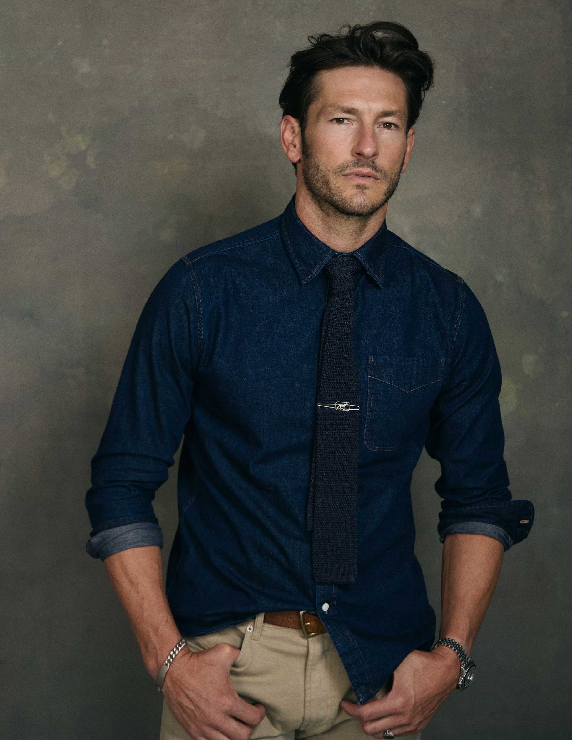 Rivay Otis Denim Shirt in Dark Wash