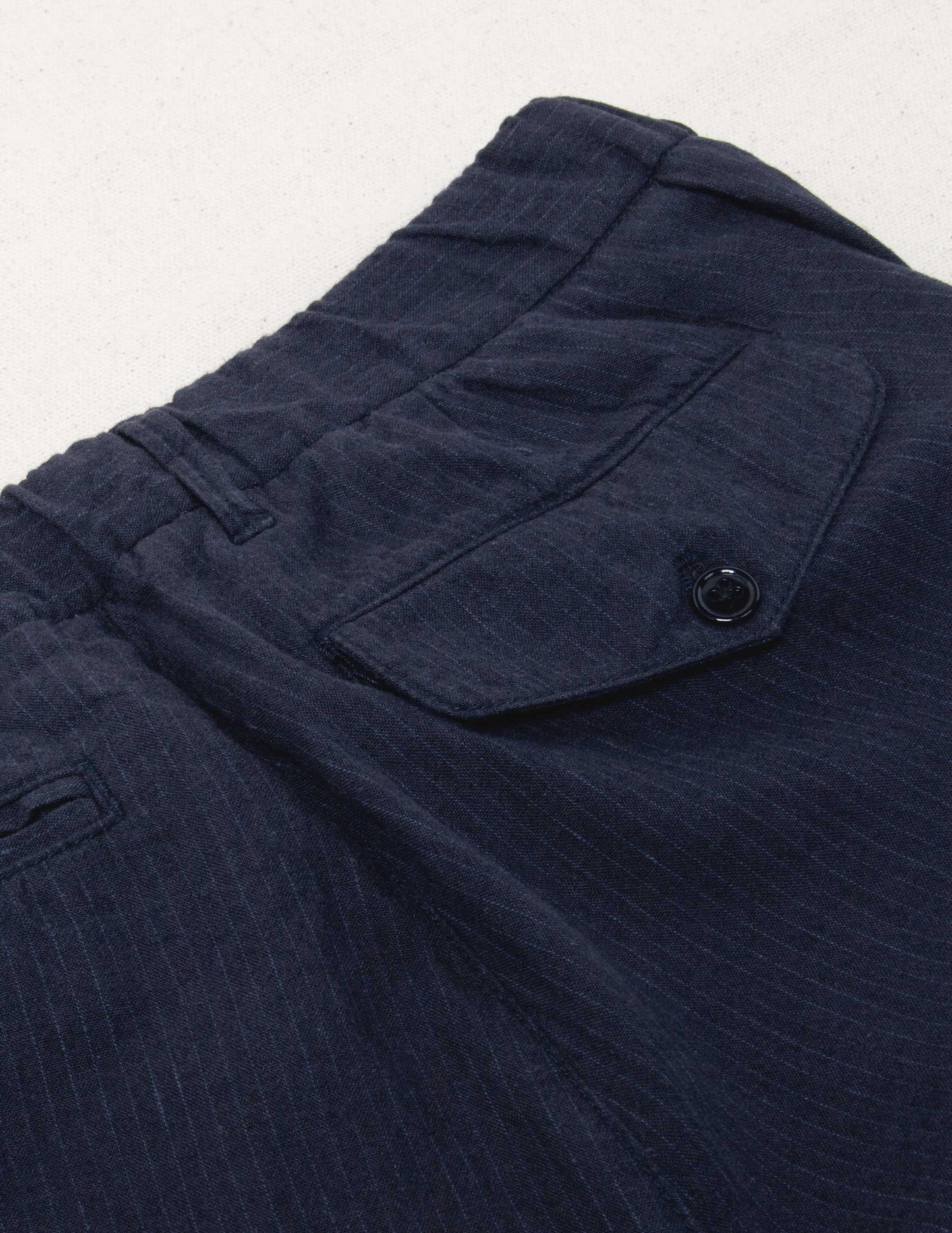 Rivay Ravello Cotton Linen Pant in Navy/Blue Stripe