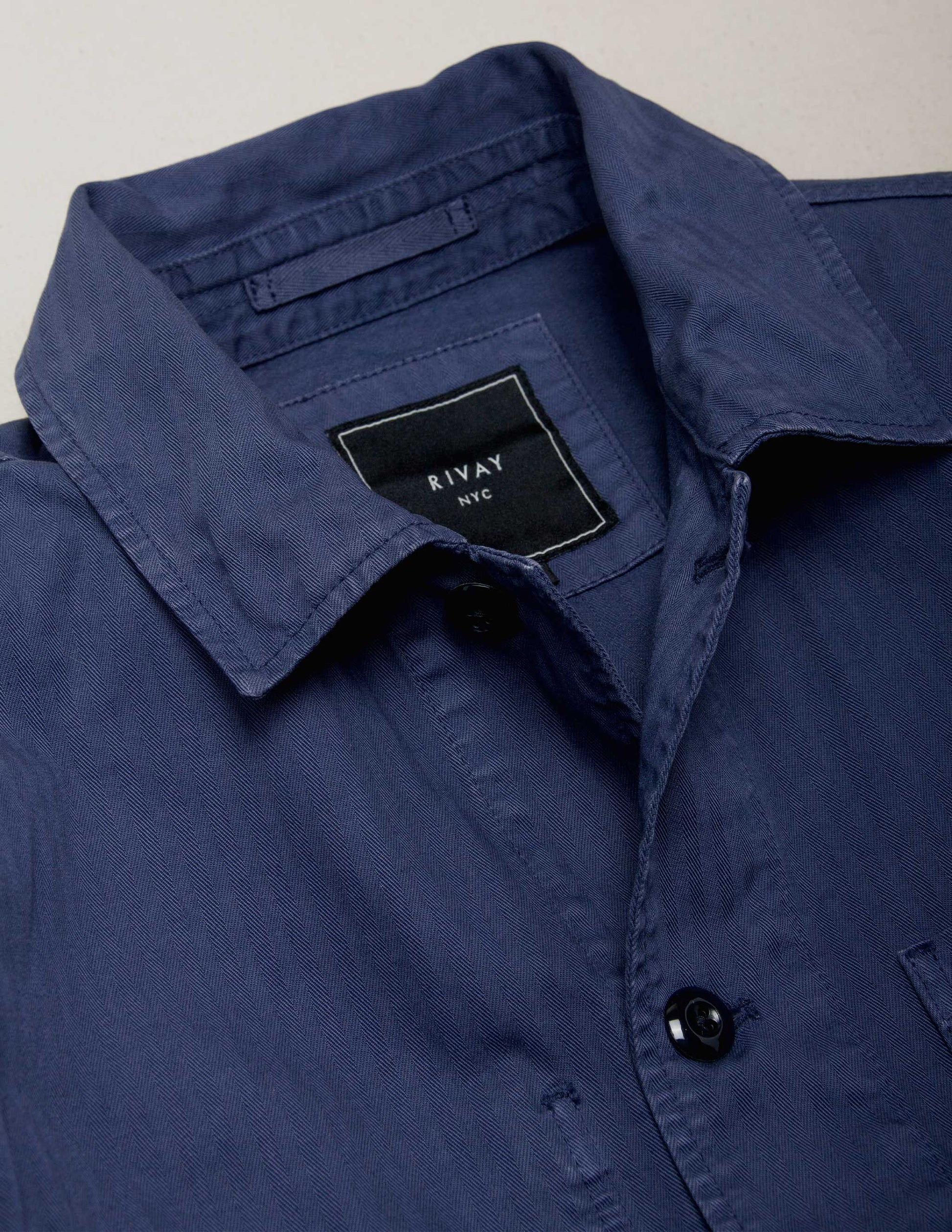 Rivay Garment Dyed Chore Jacket in Indigo