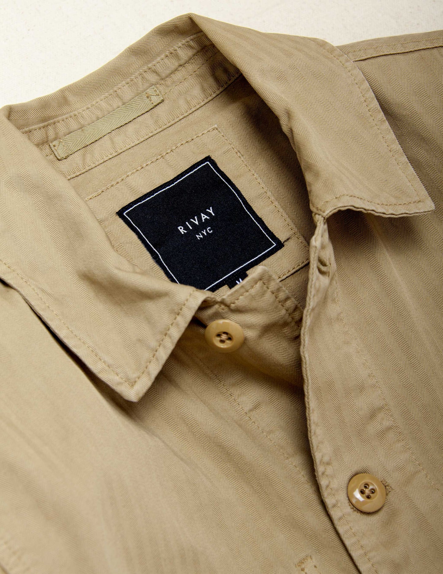 Rivay Garment Dyed Chore Jacket in Khaki