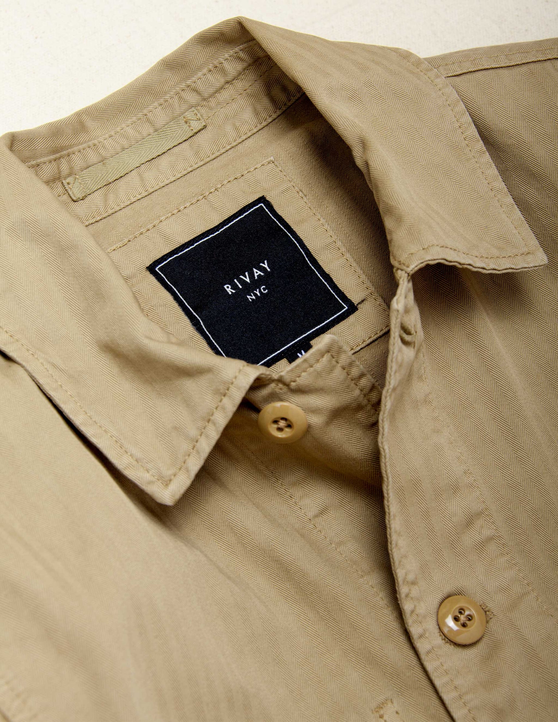 Rivay Garment Dyed Chore Jacket in Khaki