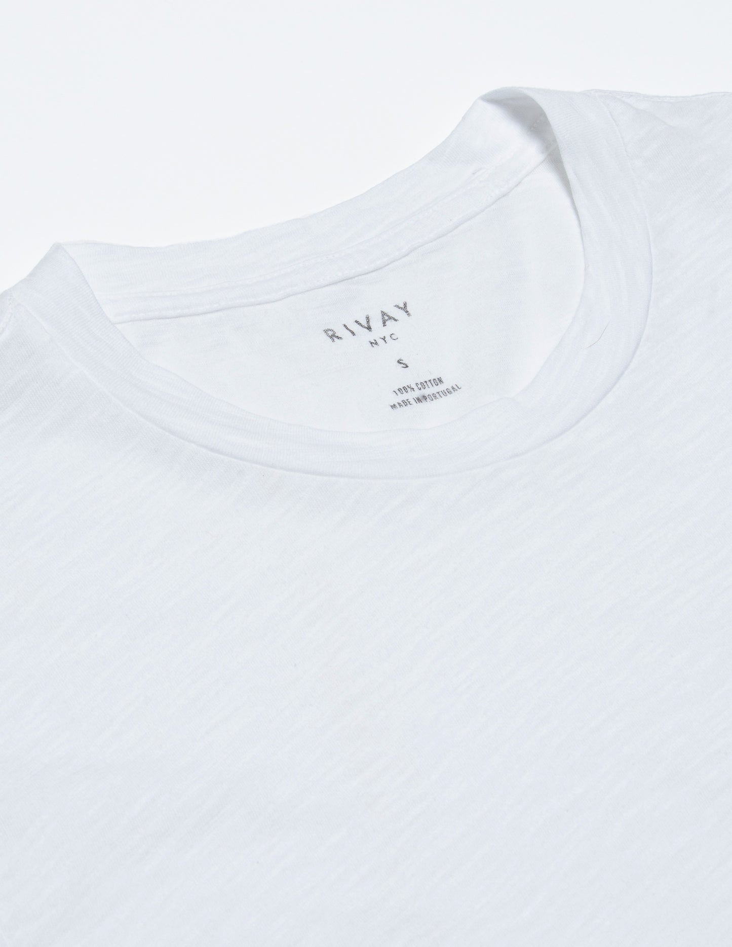 Rivay Slub Cotton Pocket Tee in White