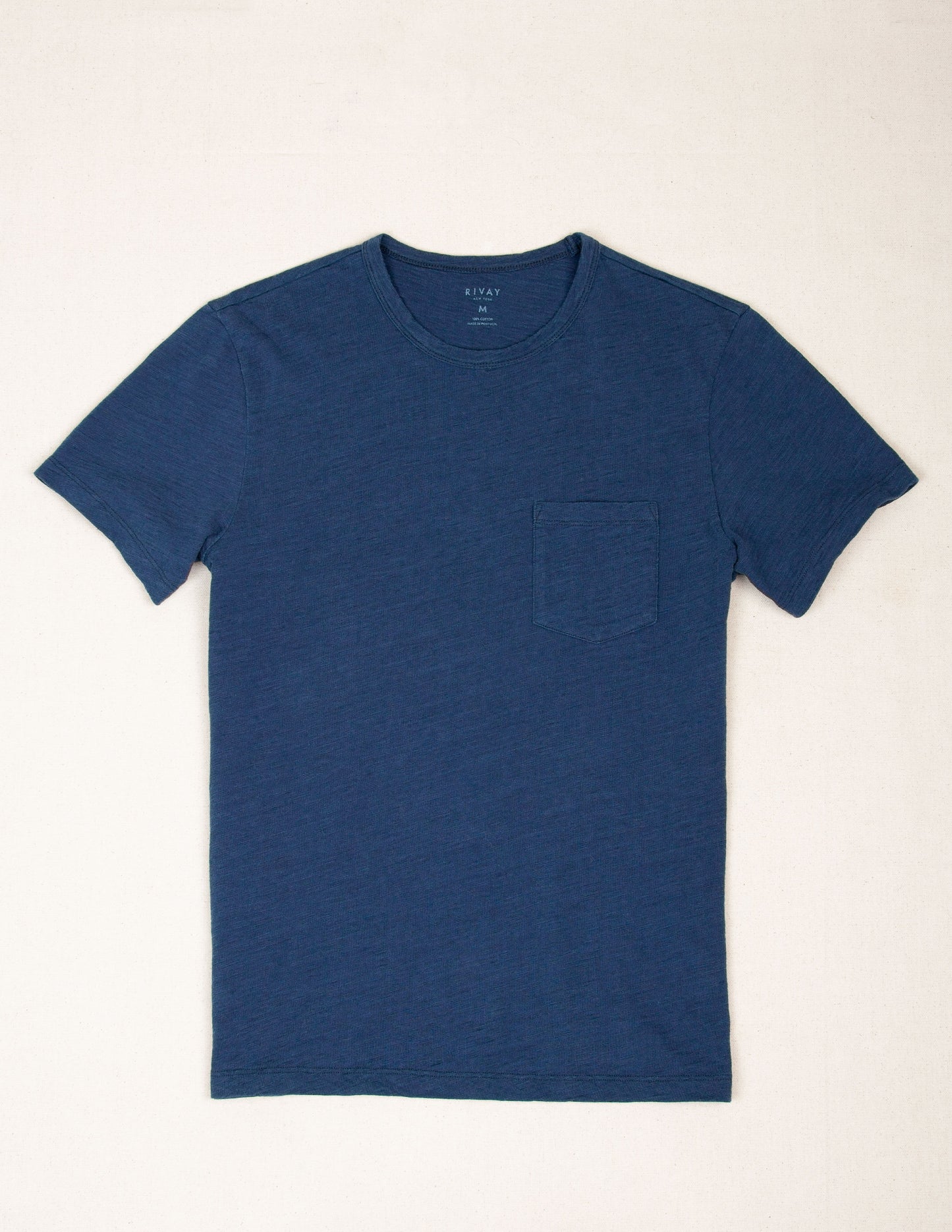 Indigo Slub Jersey Pocket Tee in Dark Wash